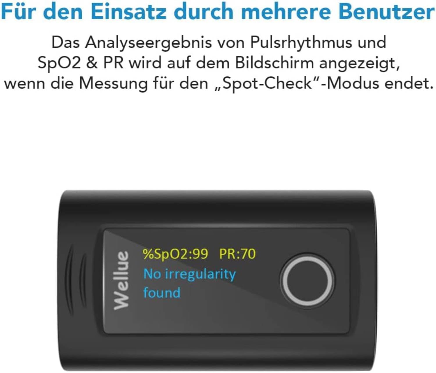 ViATOM Bluetooth Pulsoximeter Fingeroximeter mit App und 12 Datensätzen, Sauerstoffsättigungsmessgerät Finger, Blutsauerstoffmessgerät Finger für Herzfrequenz mit Alarm, professionelle App – Bild 5
