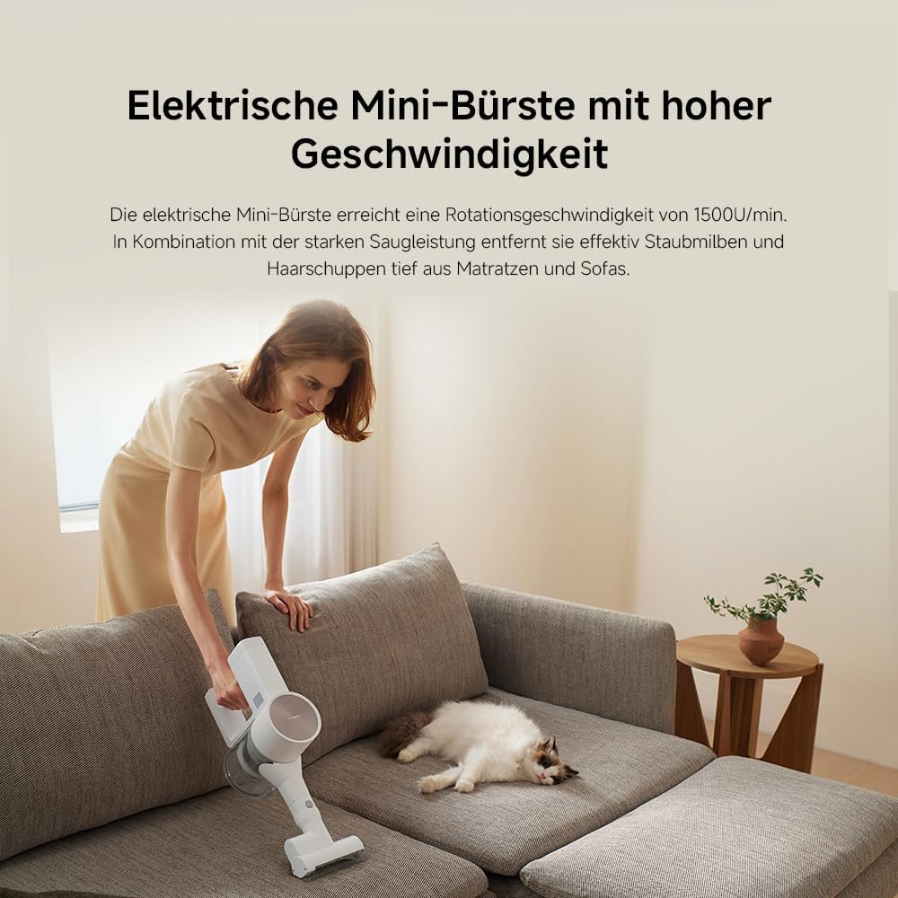 XIAOMI G20 Akku-Staubsauger, 25 kPa/150 AW Saugleistung, bis zu 60 Minuten Laufzeit, 99,9 % Filterleistung, Bodensuchscheinwerfer, Akku-Staubsauger für Hartböden, Teppiche und Tierhaare – Bild 9
