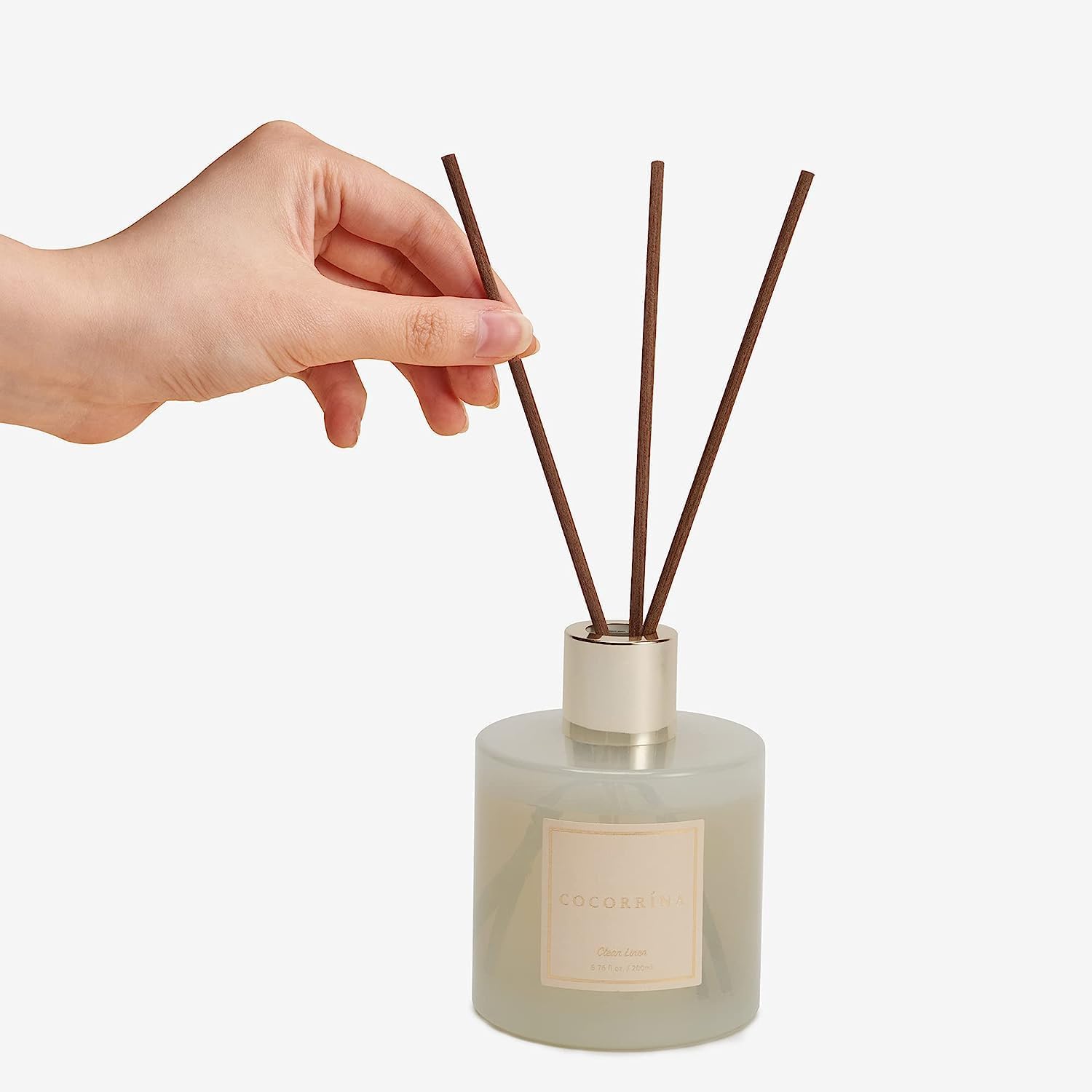 Cocorrína Raumduft-Red-Diffusor mit 8 Duftstäbchen, 200 ml, sauberes Leinen, natürlich, langlebig, Raumduft, ätherisches Öl, Reed-Diffusor für Badezimmer-Regal-Dekoration – Bild 5