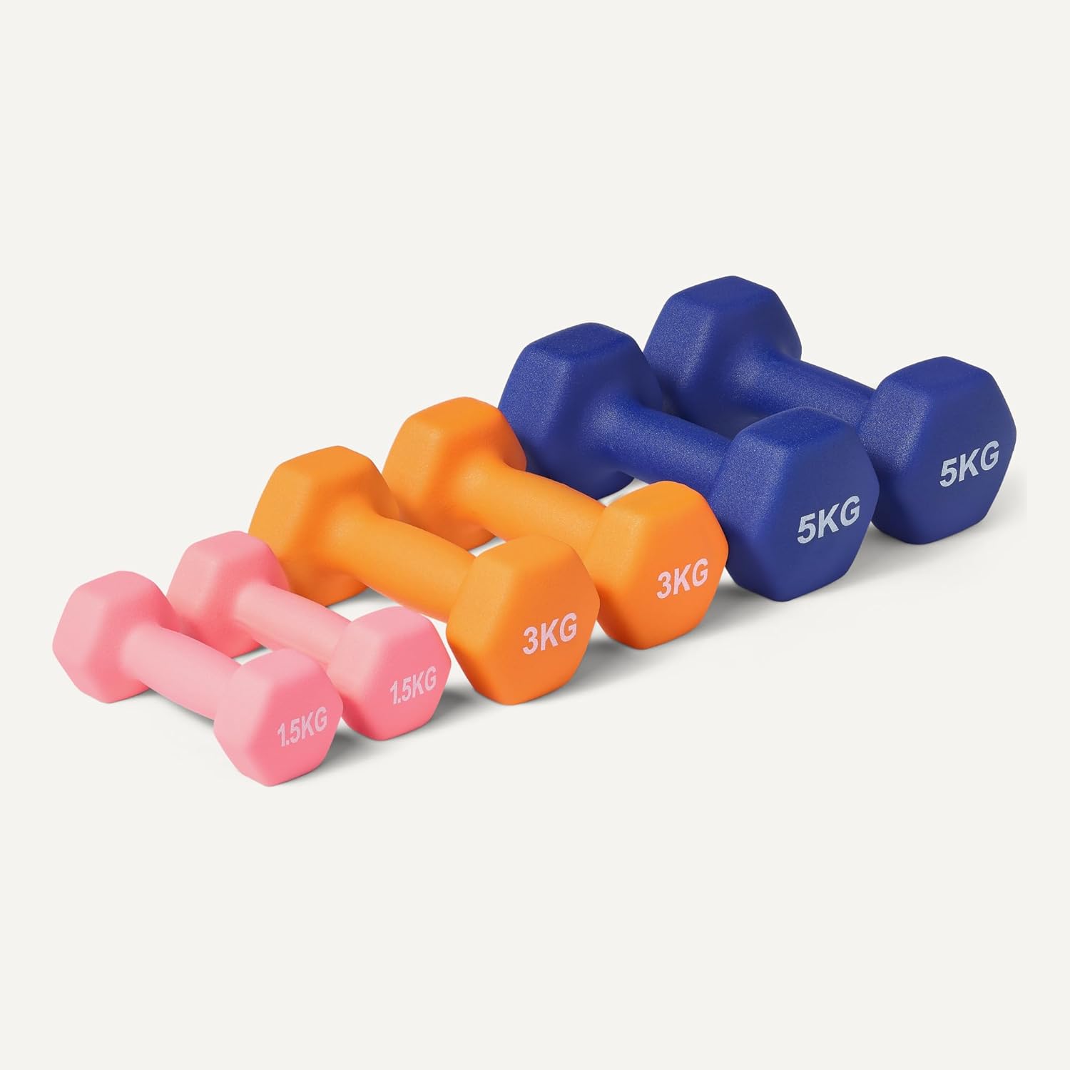 Amazon Basics Neopren Hanteln Gewichte (2er-Sets, 1kg - 5kg Hanteln) – Bild 3