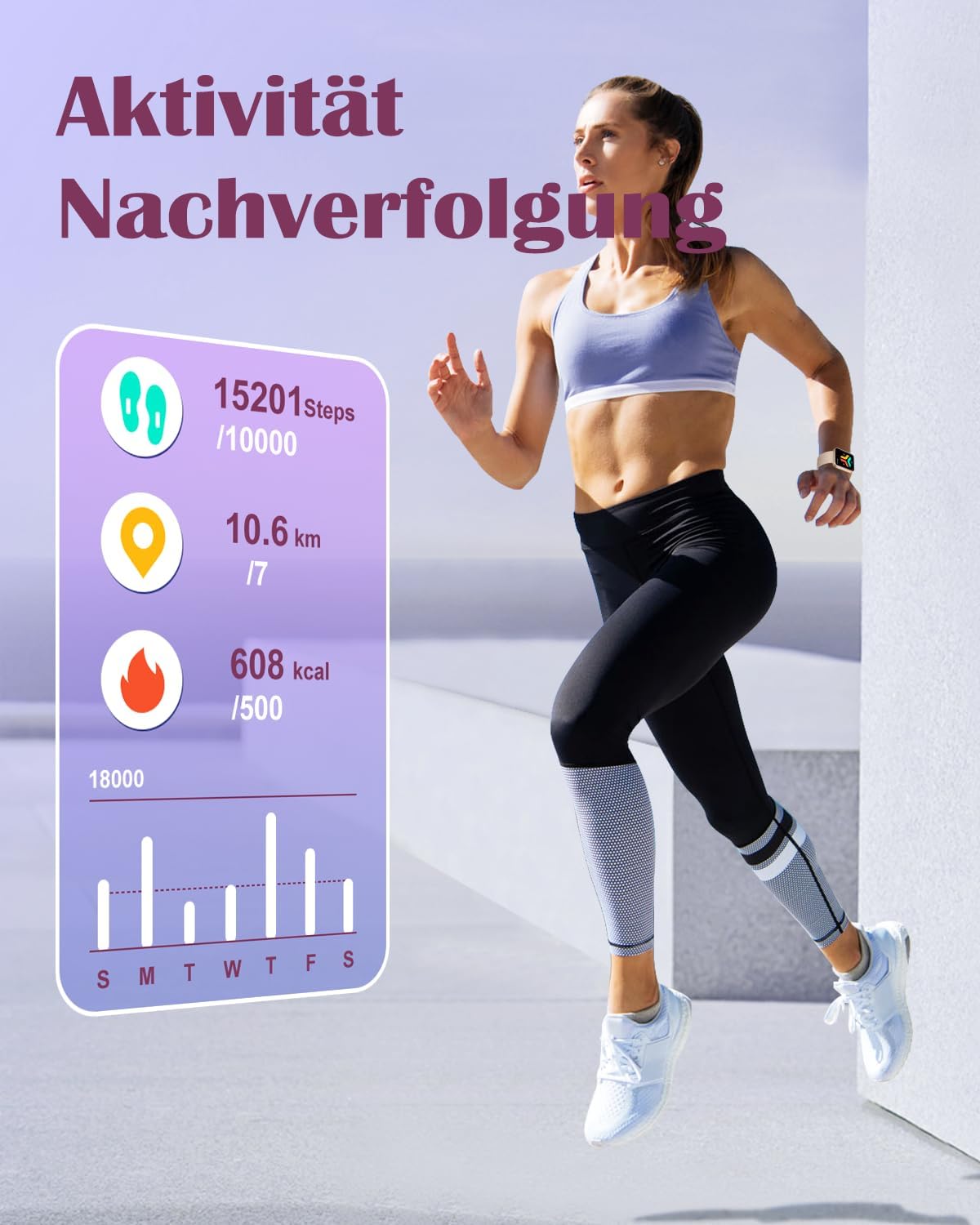 RUIMEN Smartwatch für Damen und Herren, Bluetooth-Anruffunktion, 1,85-Zoll-Fitnessuhr mit über 100 Sportmodi, SpO2-Herzfrequenzmesser, Schlafmonitor, Schrittzähler, IP68 wasserdicht, AI-Sprachassistent für Android iOS-Handy – Bild 6