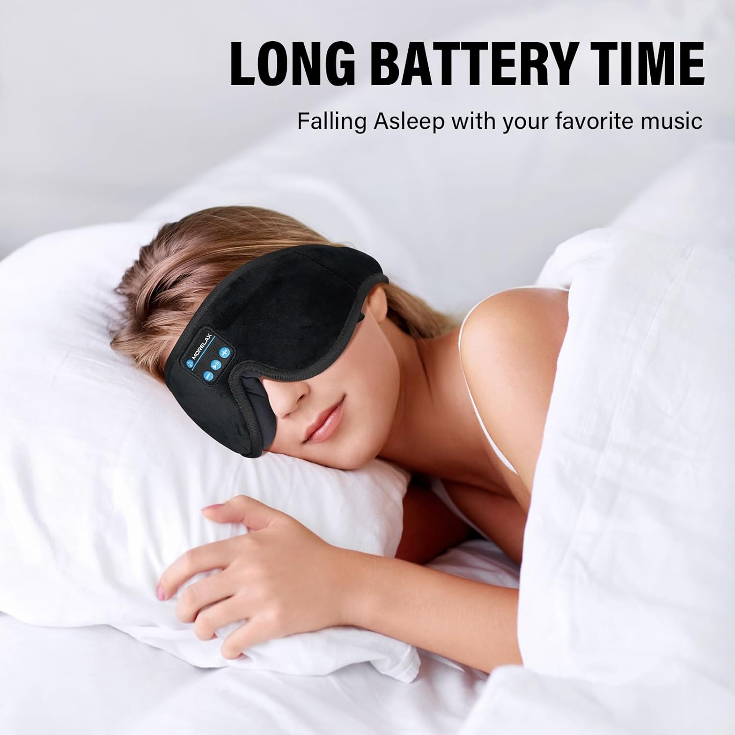 Schlafmaske mit Bluetooth-Kopfhörern, 3D-Schlafmaske, kabellose Musik-Augenmaske für schlafende Seiten-/Rückenschläfer, Schlafkopfhörer – Bild 7