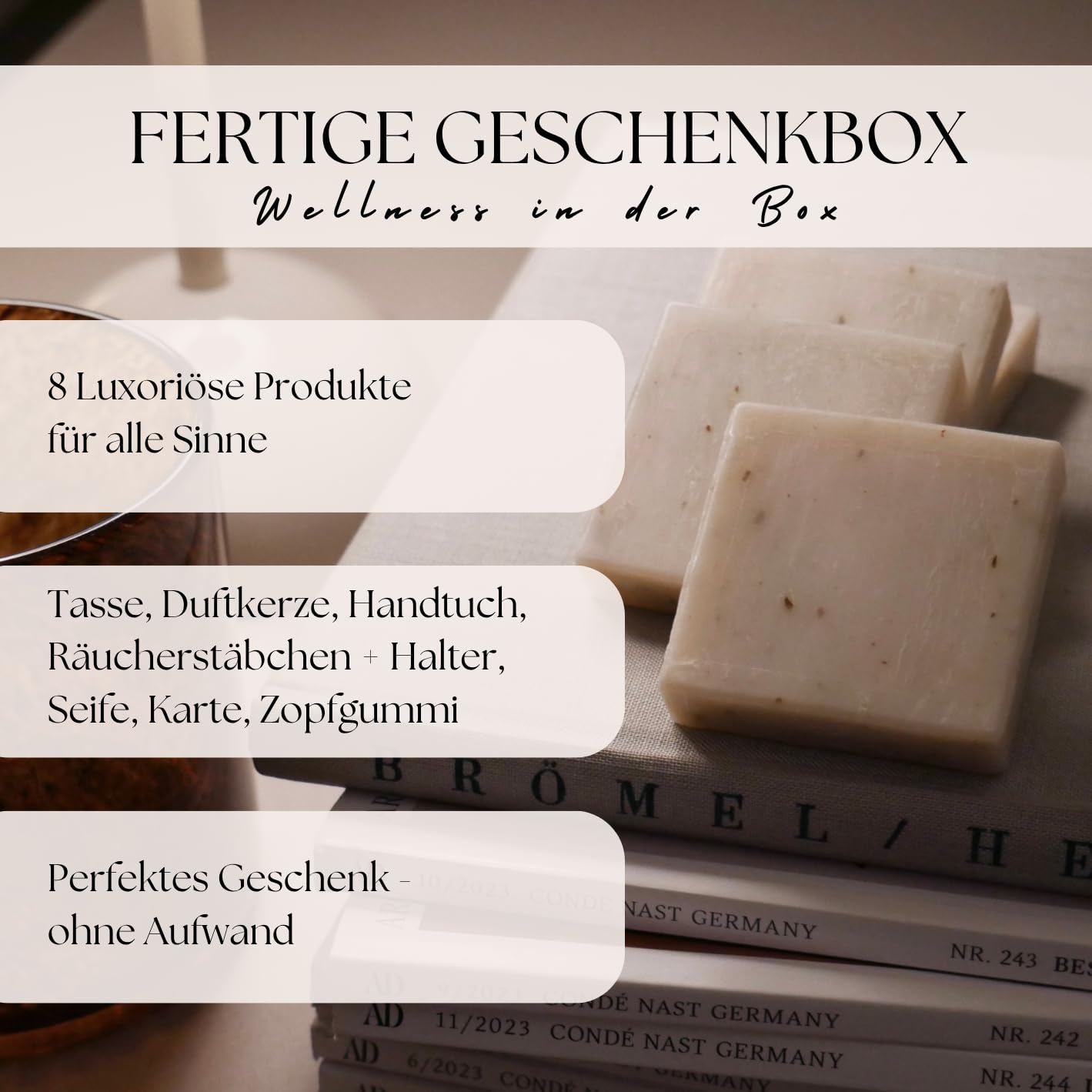Wellness-Geschenkbox für Frauen – Luxuriöses Spa-Geschenkset für Weihnachten mit Tasse, Duftkerze, Handtuch und Seife – perfektes Weihnachtsgeschenk & Wohlfühlset für Frauen – Bild 2