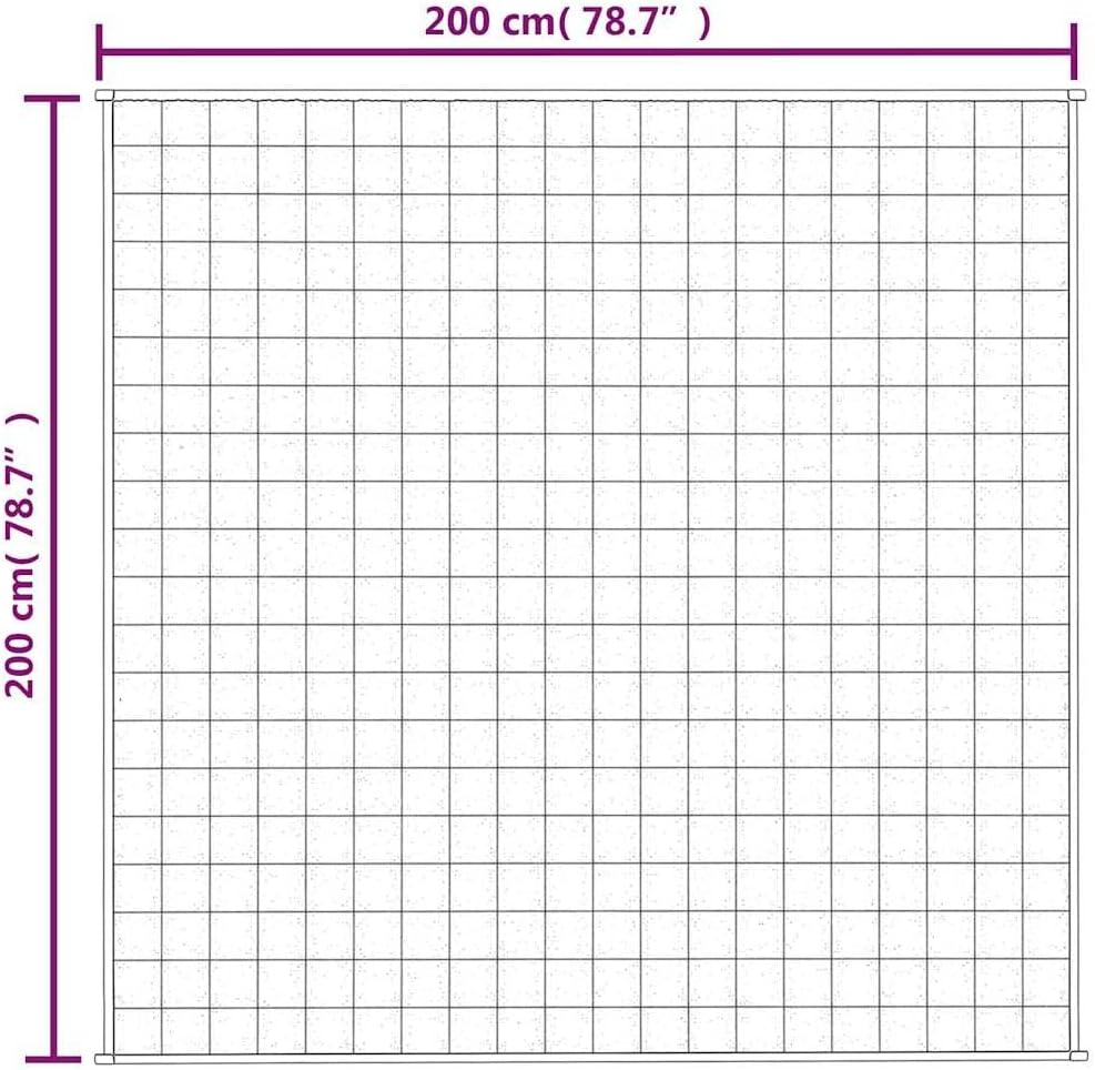 vidaXL Gewichtsdecke 200 x 200 cm, 9 kg, Grau, Baumwolloptik, gesteppt & atmungsaktiv, hypoallergen, für Super-King-Size-Betten, beruhigende Decke gegen Stress & Angst – Bild 3