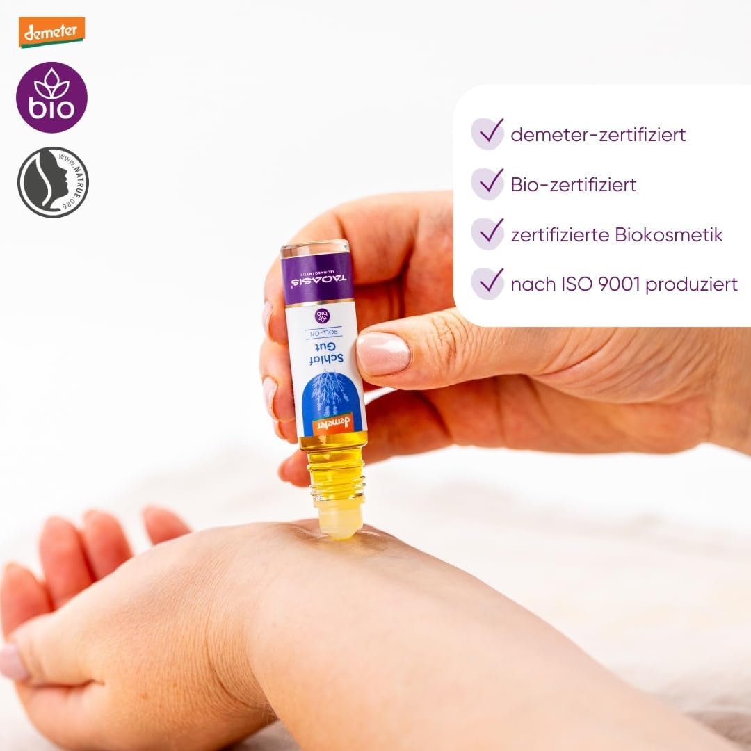 Schlaf gut Roll-On 10 ml – 100 % natürliche ätherische Öle – Lavendel, Orange und Vanille – entspannender Duft für erholsamen Schlaf – vegan und biologisch zertifiziert – Bild 4