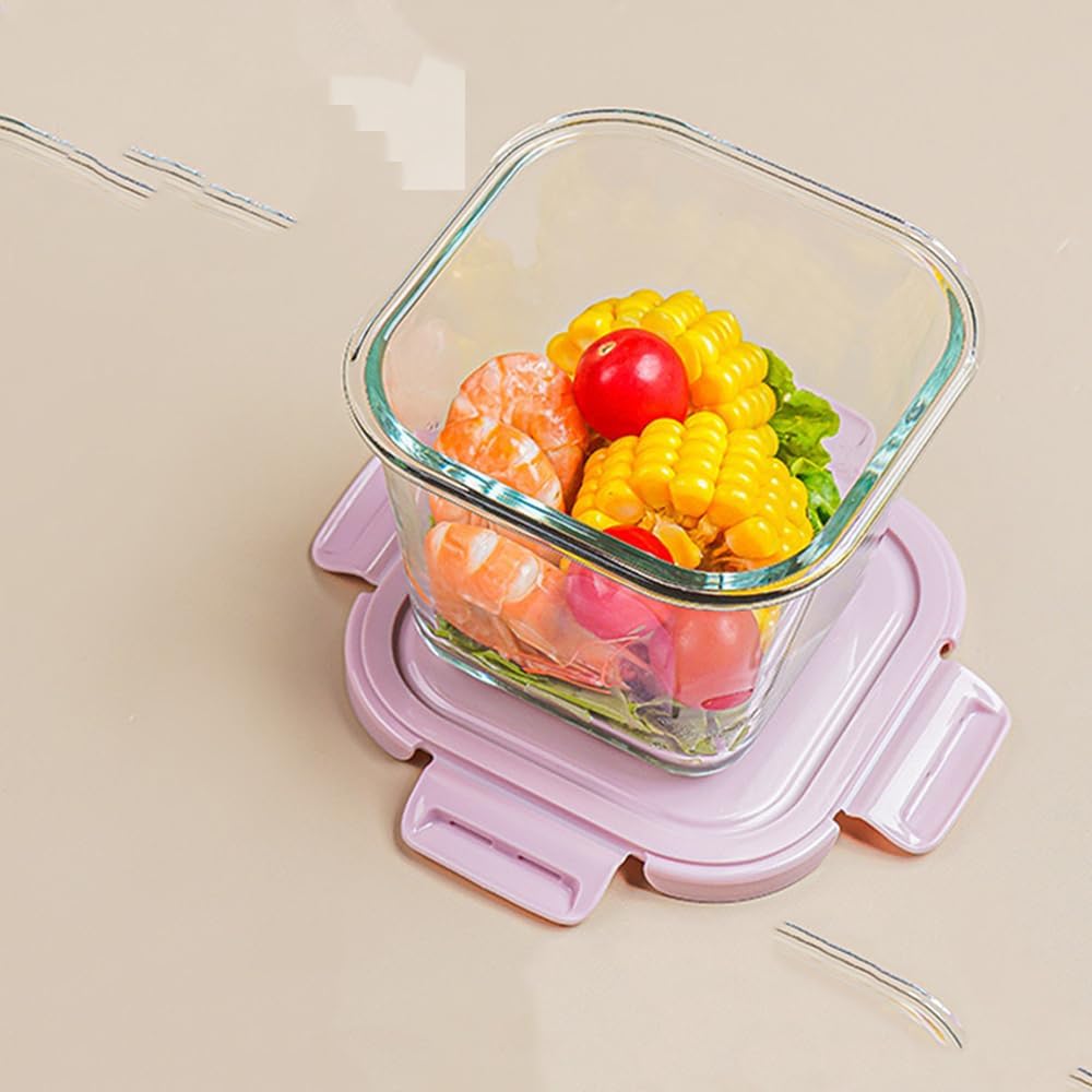 900 ml Glasbehälter mit Deckel, Vorratsgläser aus Glas mit Deckel, luftdicht. Quadratische Meal-Prep-Behälter, Mealprep-Gläser, Suppenbehälter aus Glas für Mikrowelle, Gefrierschrank und Spülmaschine – Bild 8