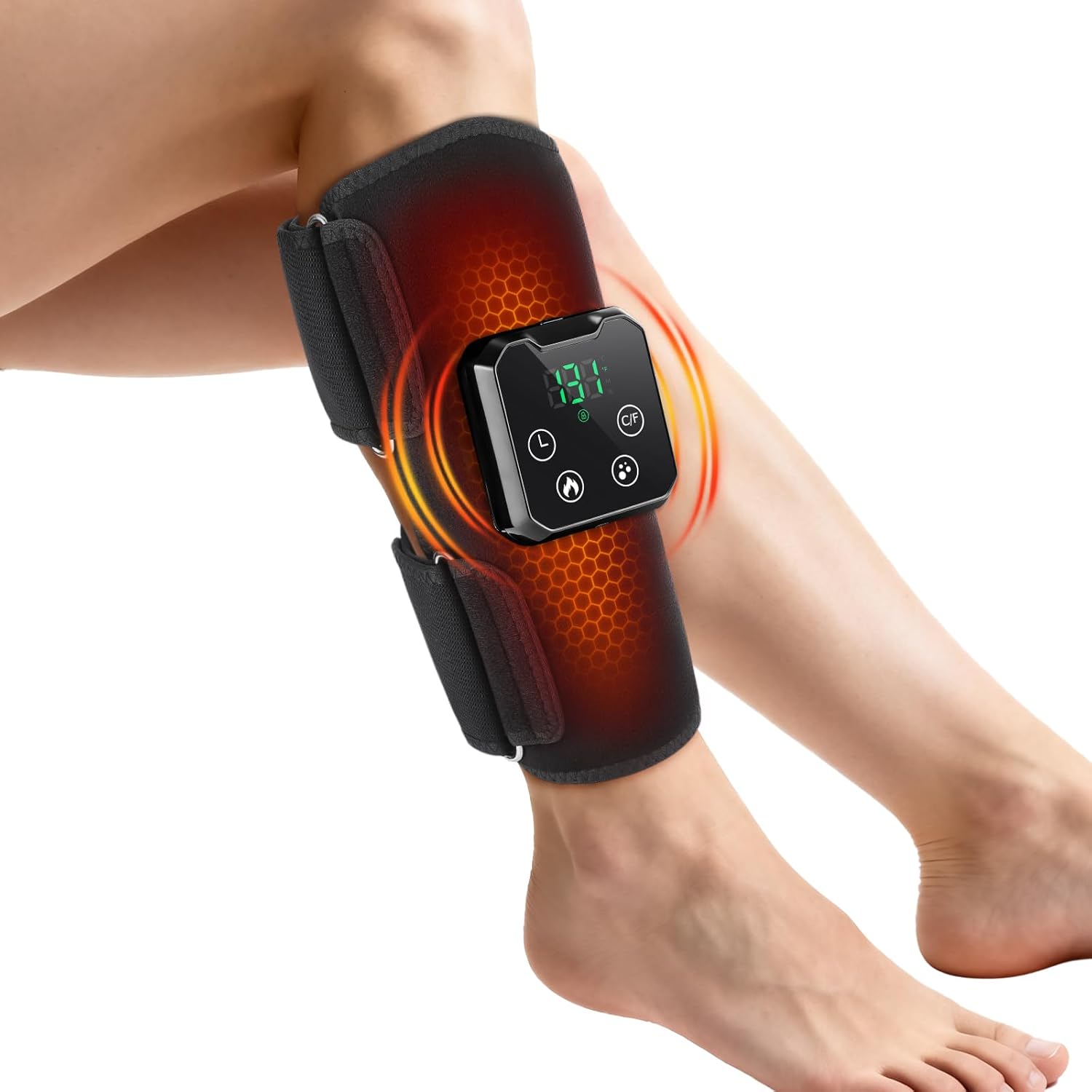 Kabelloses Wadenmassagegerät – Beinmassagegerät mit 4000-mAh-Akku, Luft-Beinmassagegerät mit 3 Modi, 4 Heizstufen und 10 Timern zur Linderung von Beinbeschwerden, Beinmassagegerät, Geschenk für Vater, Mutter, Freunde – Bild 9