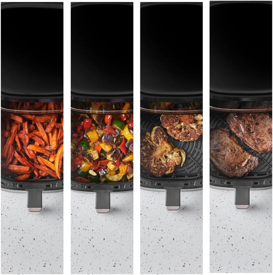 Russell Hobbs SatisFry 27610-56 Heißluftfritteuse L, 4,3 l, Rapid AirFryer (sehr kleines Gehäuse, sehr leise, 9 Programme), spülmaschinenfest, Fritteuse ohne Öl, Touchscreen, Grillen, Backen, Braten usw – Bild 3