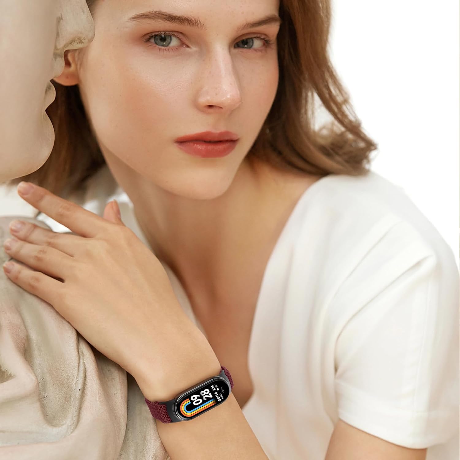 Elastisches Nylon-Armband, nur kompatibel mit Xiaomi Smart Band 10/9/8, verstellbare dehnbare Armbänder, Sport-Ersatzarmband für Xiaomi Mi Band 8/Mi Band 9/Mi Band 10 Herren Damen (2 Stück) – Bild 7