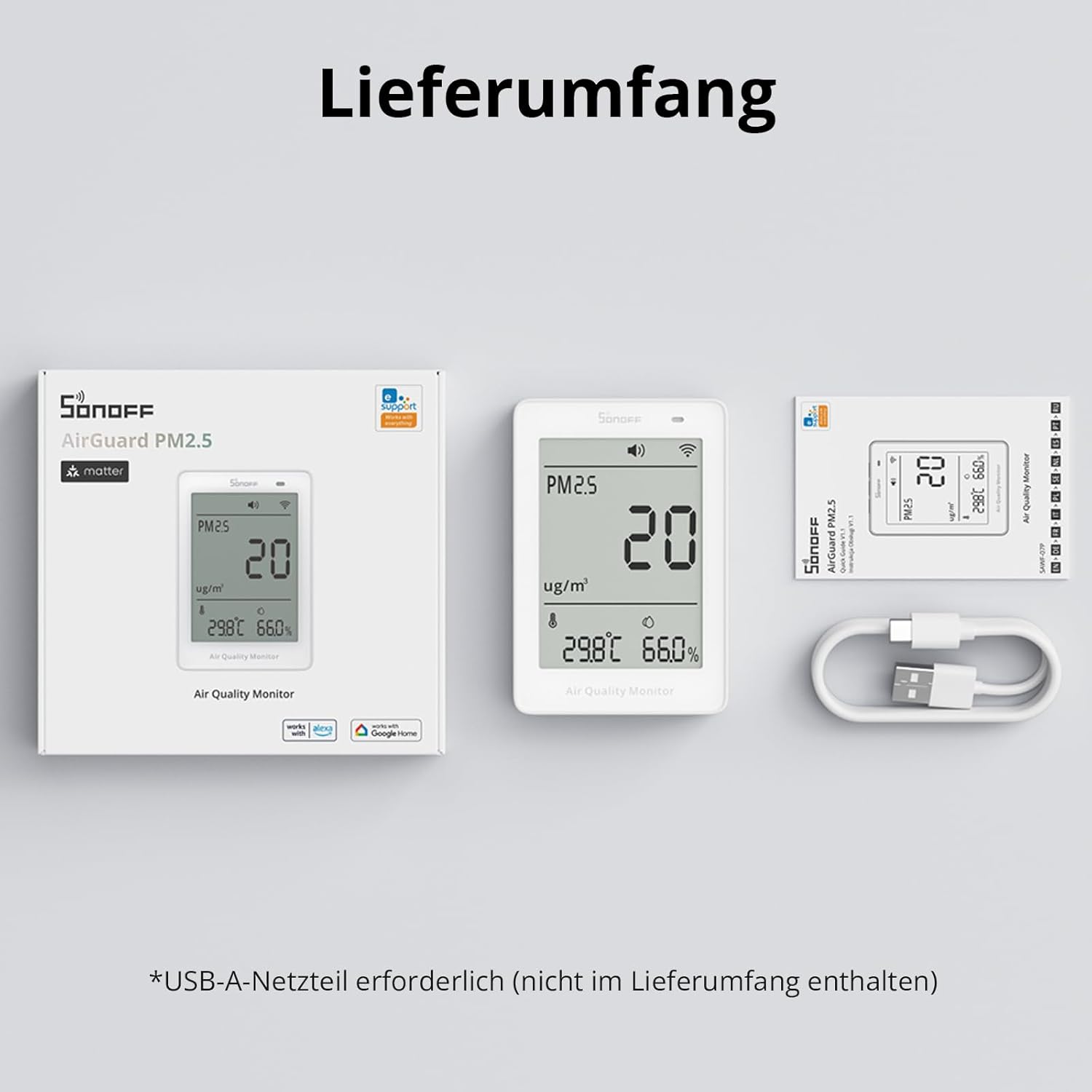 SONOFF Smart Monitor für Raumluftqualität mit PM2,5, PM10, Temperatur- und Luftfeuchtigkeitssensor, Echtzeitanzeige und Alarm, Materie-kompatibel, 2,4 GHz WLAN, 3,73-Zoll-Bildschirm – Bild 7