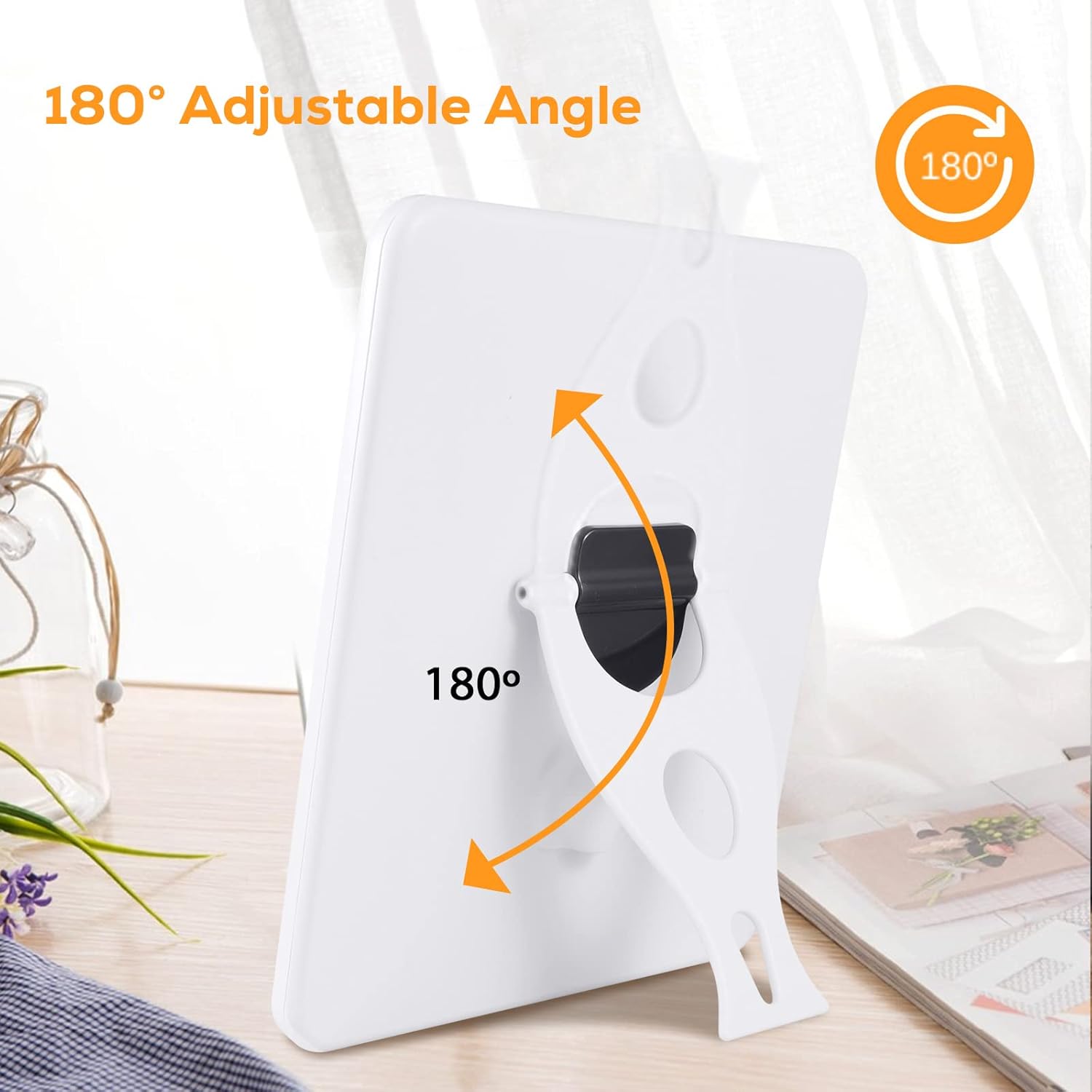 Tageslichtlampe 10000 Lux, Tageslichtlampe mit Memory-Funktion, 6 Timer, 3 Lichtfarben, LED-Sonnenlicht-Tageslichtlampe mit stufenlosem Dimmer, 90°-Halterung, UV-freie Vollspektrumlampe – Bild 6