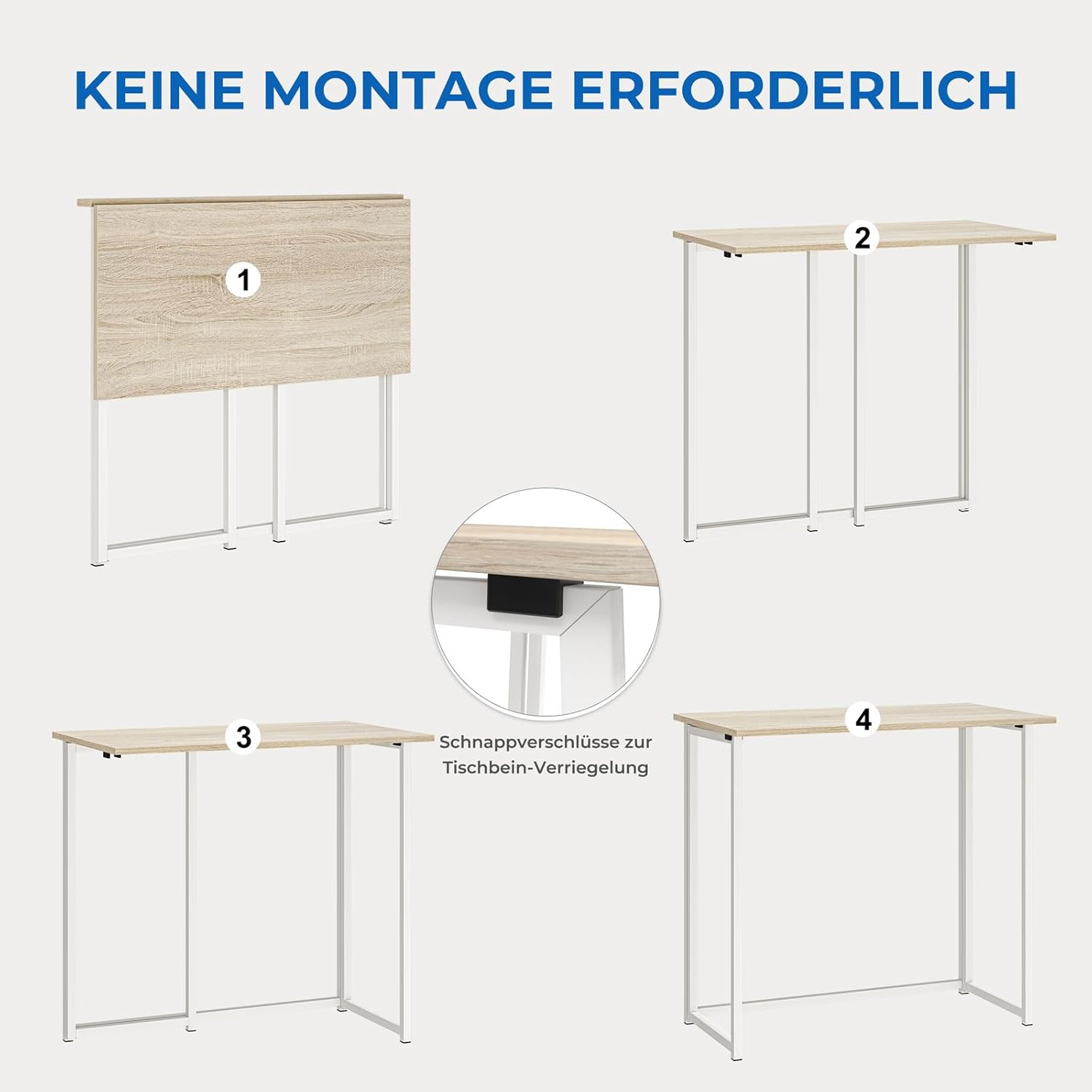 Dripex faltbarer Schreibtisch, Computertisch für Heimbüro, Lernen – Bild 5