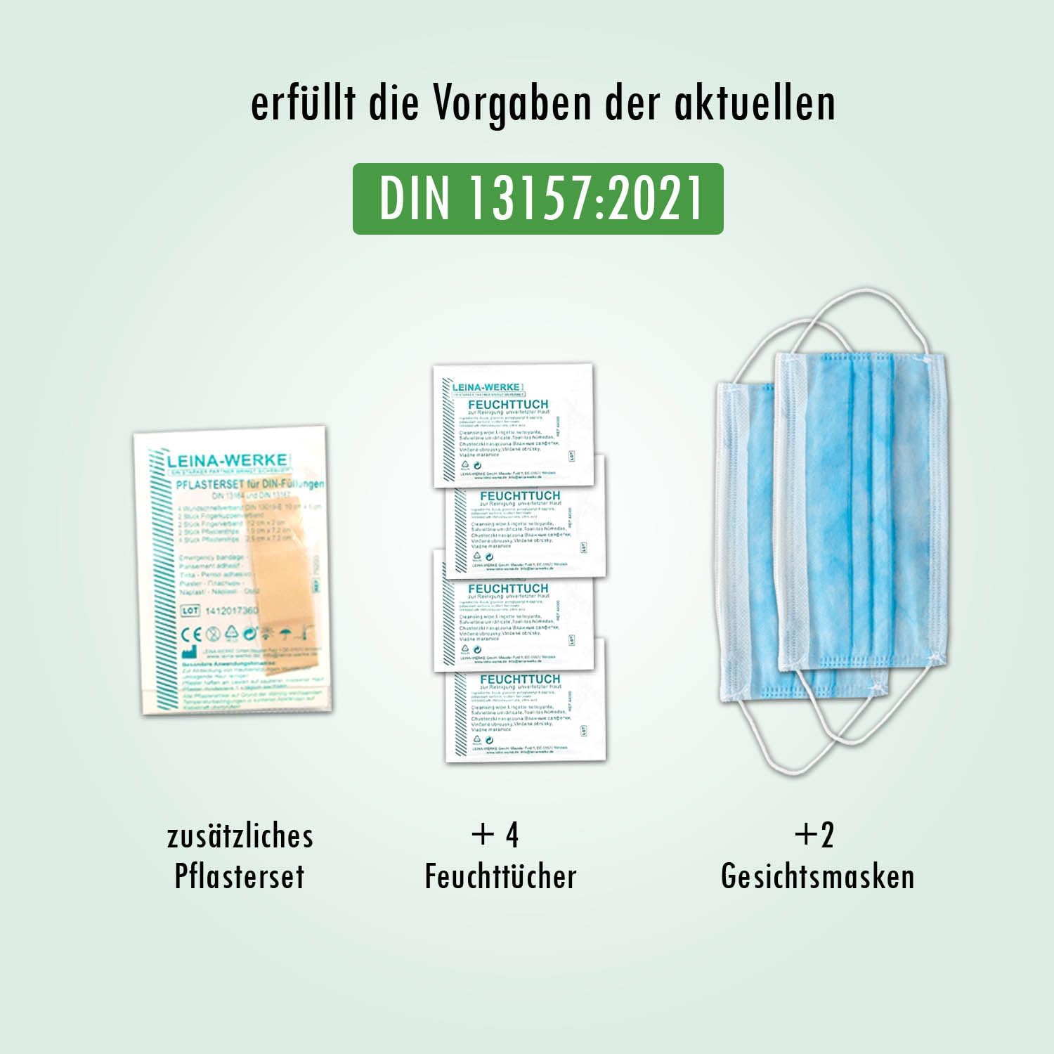 DIN 13157 – Erste-Hilfe-Set Befüllung Erste-Hilfe-Koffer Befüllung Nachfüllset für Erste-Hilfe-Set + Erste-Hilfe-Anleitung – für Unternehmen – Baustelle – öffentliche Einrichtungen LW – Bild 4