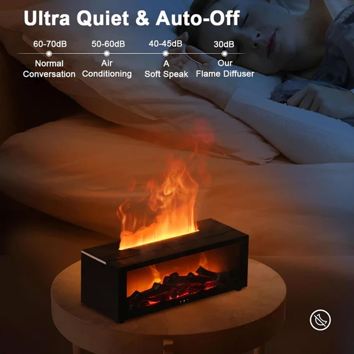 Luftbefeuchter Kamin, Flammen-Aroma-Diffusor, 150 ml Diffusor für ätherische Öle mit Fernbedienung und 7-Farben-LED-Beleuchtung, automatische Abschaltung, Timer für Zuhause, Büro, Schlafzimmer, Geschenk – Bild 7