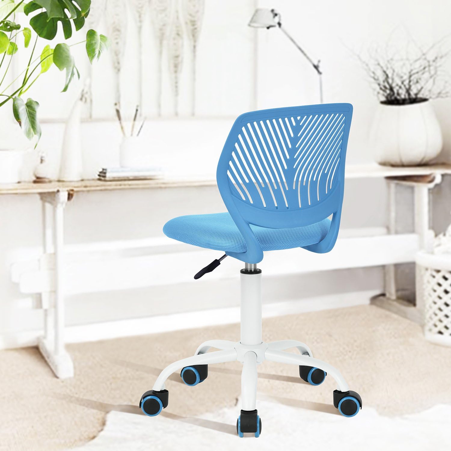 FurnitureR 2 x höhenverstellbare Drehstühle, ergonomischer Schreibtischstuhl für Kinder/Jugendliche, drehbarer Bürostuhl mit Rollen für Heimbüro und Kinderzimmer – Bild 4