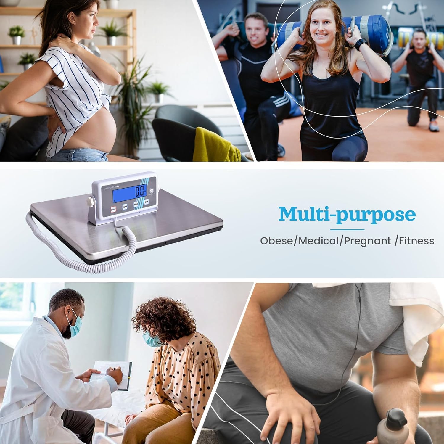 Extra große digitale Personenwaage 200 kg, medizinische Körperwaage hohe Präzision mit großem Display, professionelle Waage für Klinik, Büro, Zuhause – Bild 6