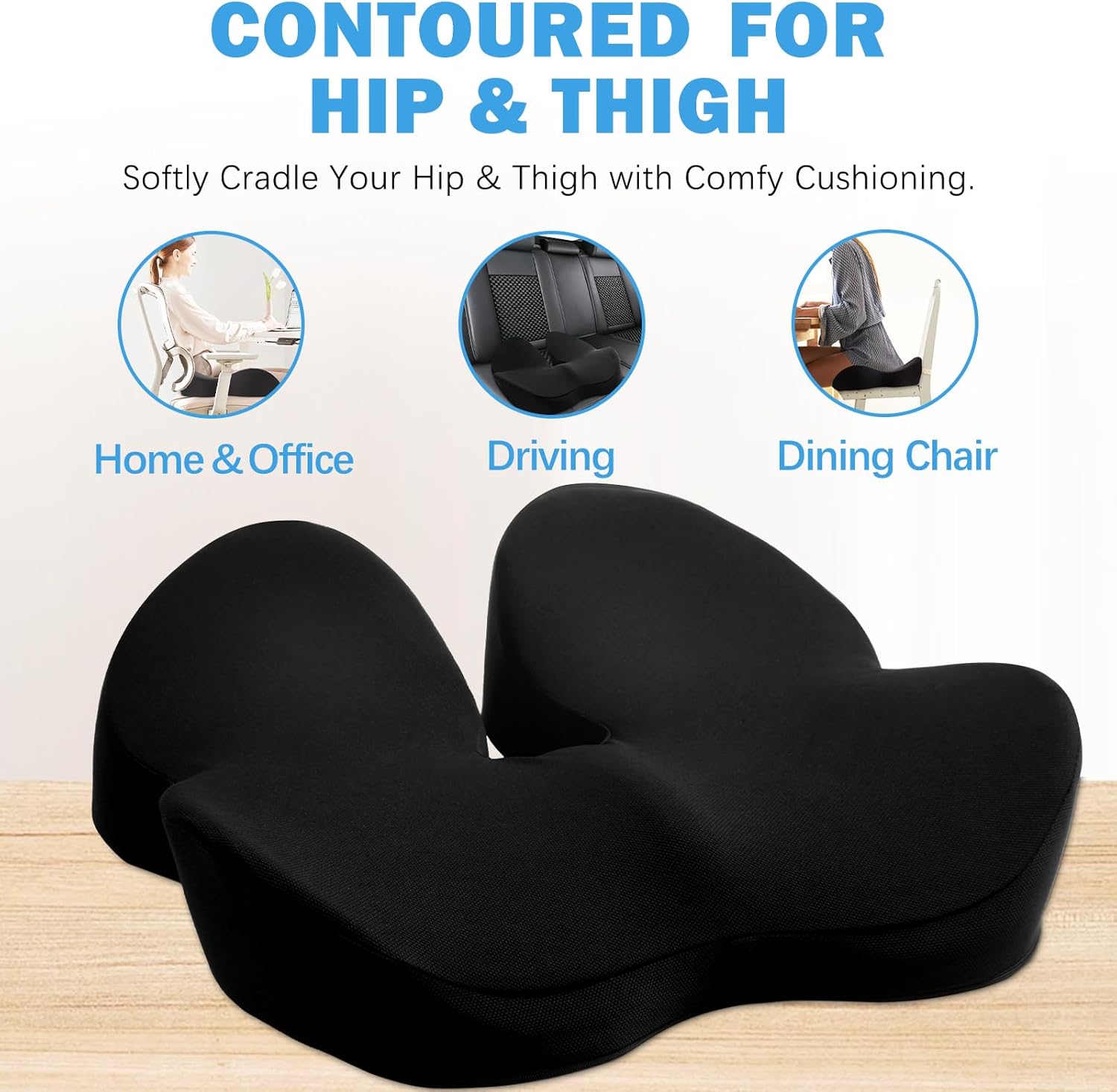 Memory-Sitzkissen für Bürostuhl, ergonomische Kissen, Druckentlastung, Ischias- und Schmerzlinderung, Memory-Schaum für langes Sitzen – Bild 7