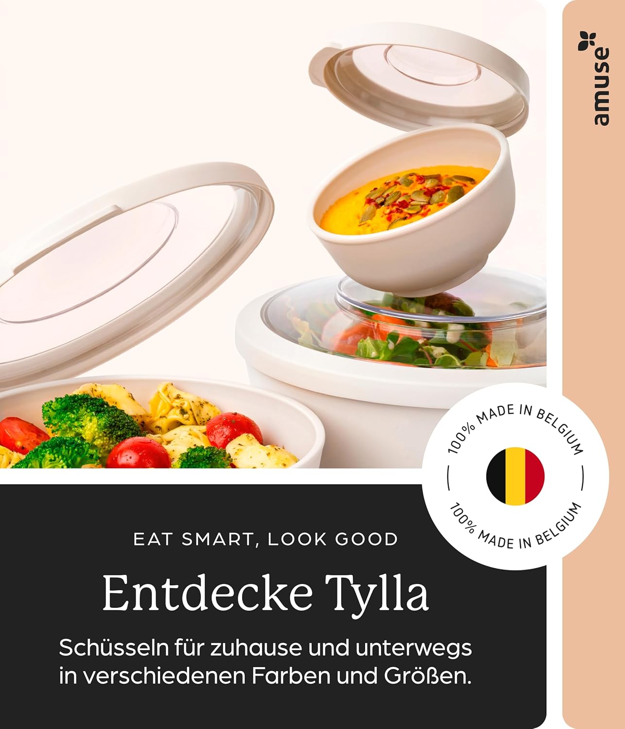 Amuse Tylla Lunchbox für Erwachsene (700 ml) | Luftdichte Frischhaltedosen mit Deckel | Meal-Prep-Box | BPA-freie Lunchbox, mikrowellengeeignet | Salat-To-Go-Box | Lunchbox | Behälter zum Einfrieren – Bild 7