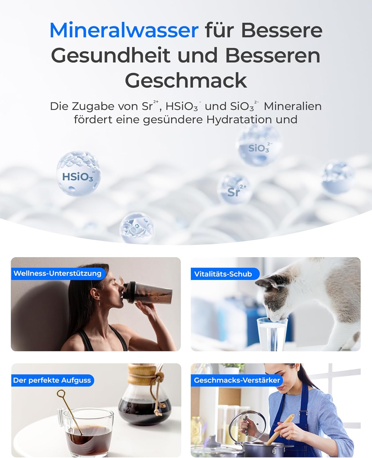 (Mineralien) Waterdrop K19 Umkehrosmose-Wasserfiltersystem für die Arbeitsplatte, sofortiger Heißwasserspender, tragbar, keine Installation erforderlich, reduziert TDS, 7-stufig mit UV, WD-K19-HG – Bild 3