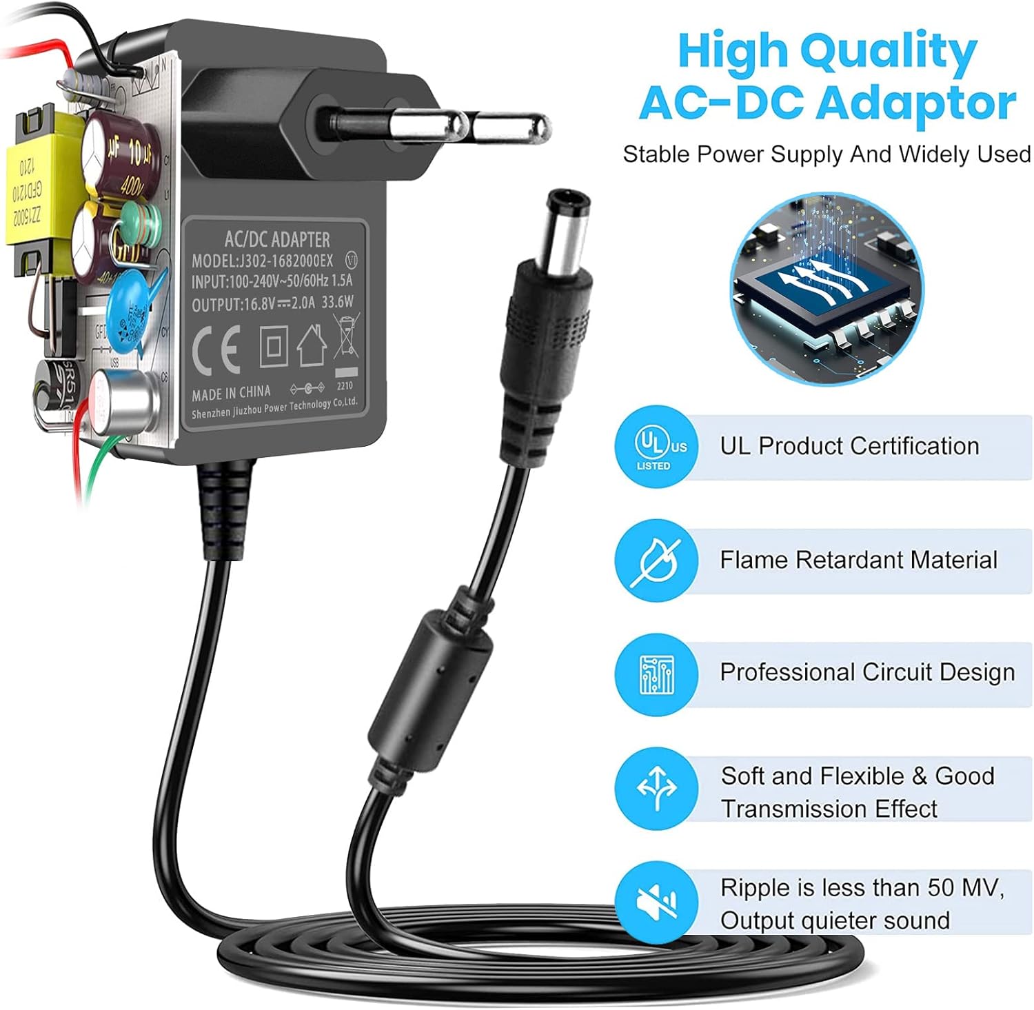 16,8 V 2 A Massagegerät-Ladegerät – Ersatz-Netzteil für LifePro Sonic/Fusion X-Massagegeräte mit CE-Zertifizierung, 14,4 V 14,8 V 4-adriges Lithium-Batterie-Ladekabel – Bild 4