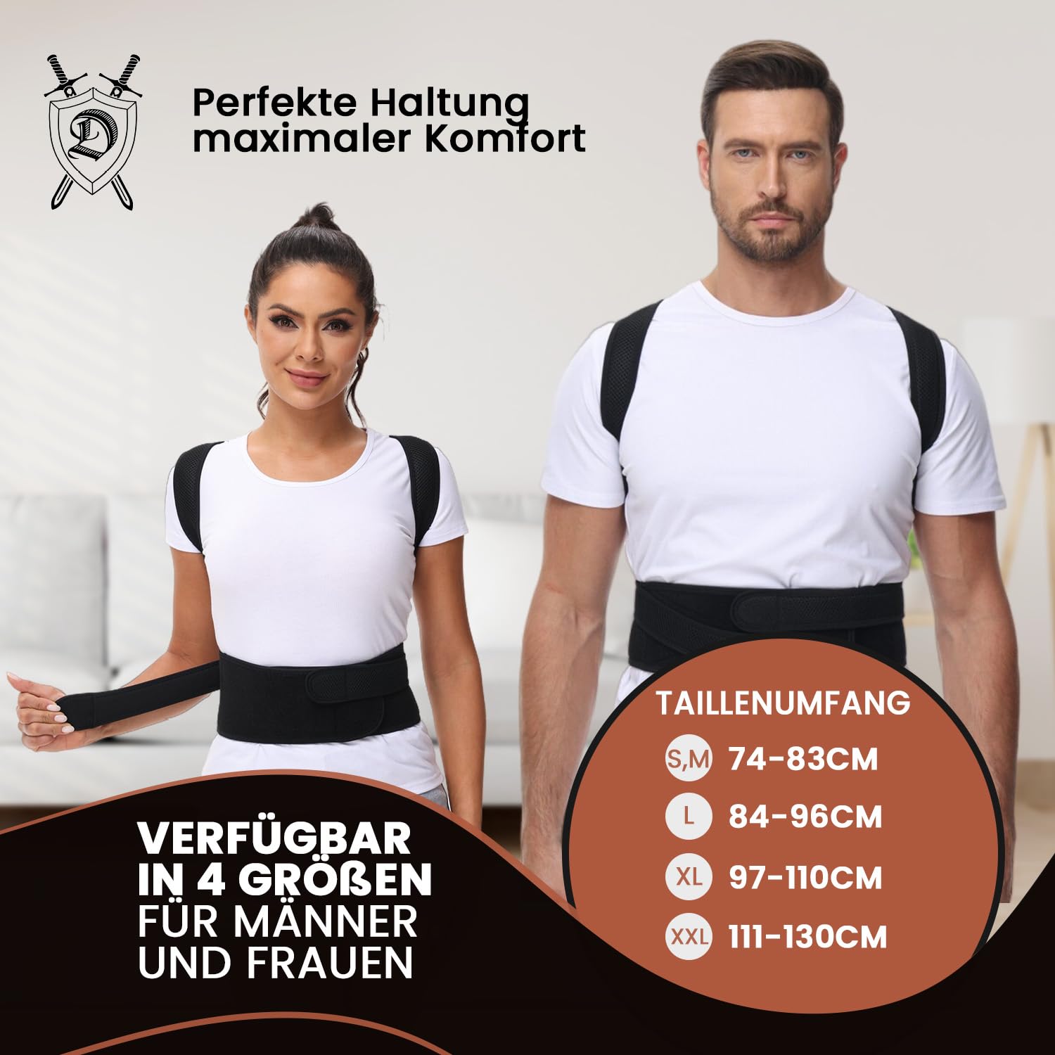 DONNER KRAFT Haltungskorrektur für Männer und Frauen: Rückenhaltungskorrektur, Haltungskorrekturgurt für Männer und Frauen – verstellbarer und atmungsaktiver Haltungstrainer + E-Book-Anleitung (X) – Bild 7