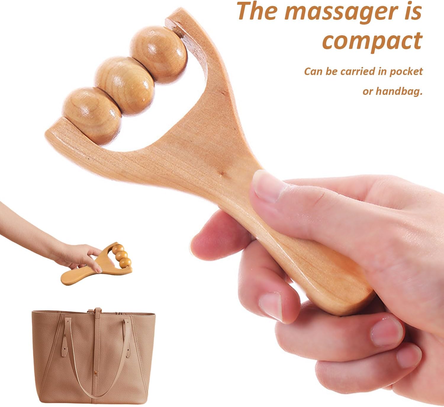 2 Stück Rollenmassagegerät, Holzrollerballmassagegerät, Beinmuskel-Entspannungsgerät, Muskelmassagegerät, geeignet für Männer und Frauen Erwachsene – Bild 4