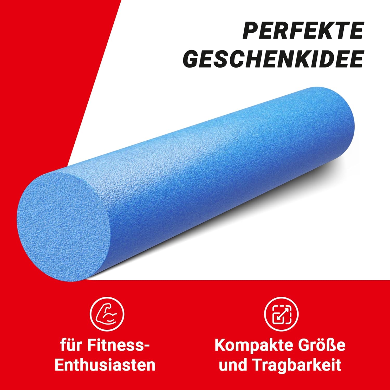 Pilates-Rolle 90 cm x 15 cm aus EVA-Hartschaum (weich) – Schaumstoffrolle für Faszien, Rücken & Wirbelsäule – Yoga-Rolle für Training, Regeneration & Dehnung – Fitness-Massagerolle blau – Bild 6