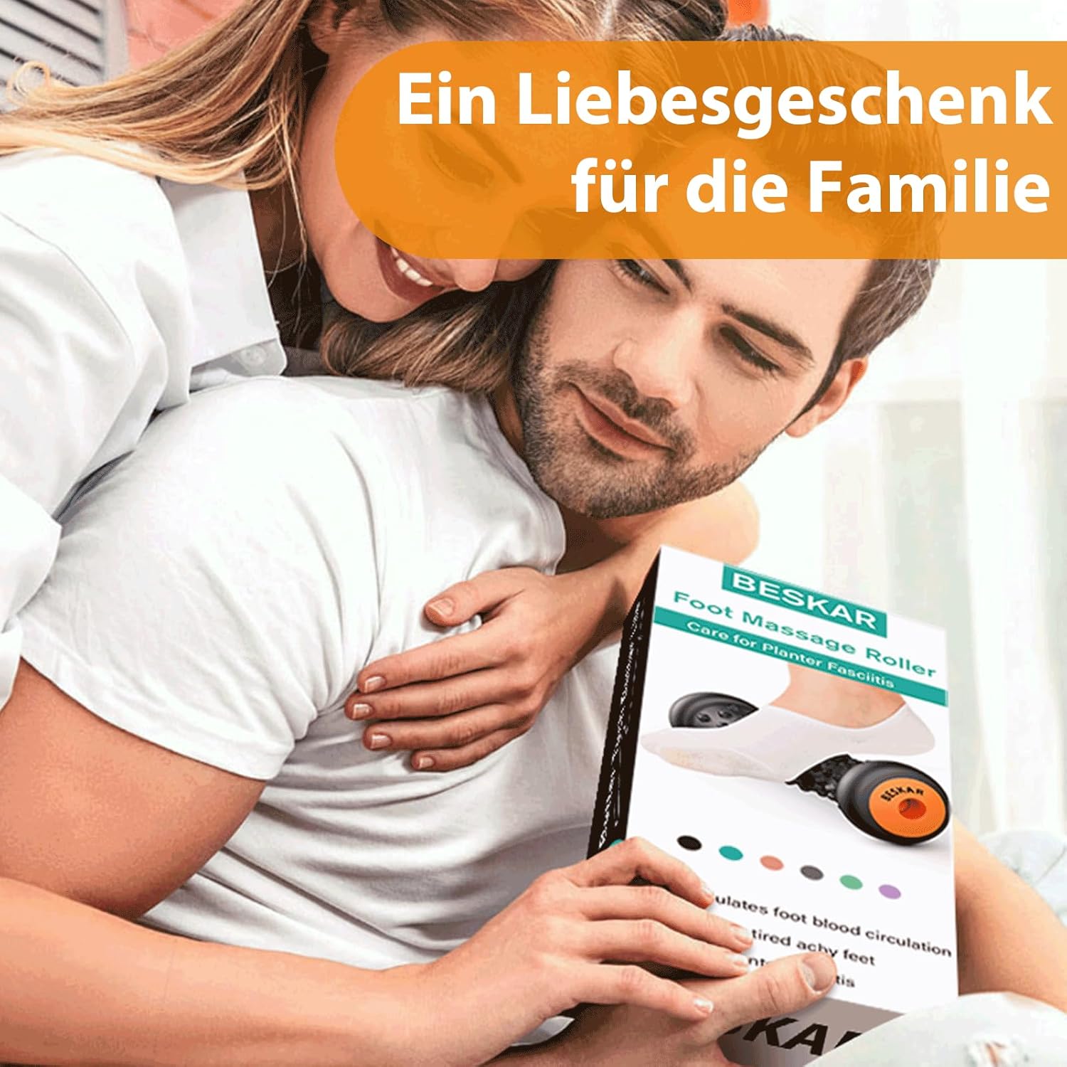 Fußmassageroller für Plantarfasziitis, tragbarer Gummi-Massageroller zur Linderung von Schmerzen im Fußgewölbe, Massageroller für Schmerzen im Fußgewölbe, Fersenspornschmerzen, Stressabbau, Neuropathie – Bild 7