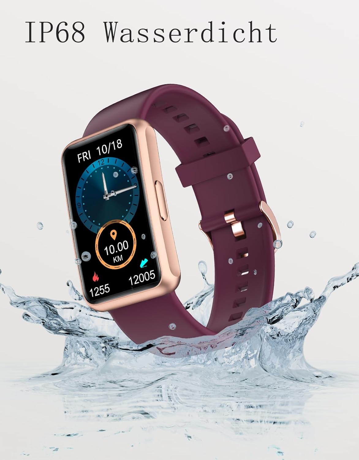 Schrittzähler-Uhr (ohne App/ohne Mobiltelefon), 1,47-Zoll-Bildschirm, einfacher Fitness-Tracker, Smartwatch mit Kalorienzähler, Schlafüberwachung, Stoppuhr, wasserdichter Timer, Gehen, Laufen, Fitnessuhr für Senioren/Männer/Frauen – Bild 10