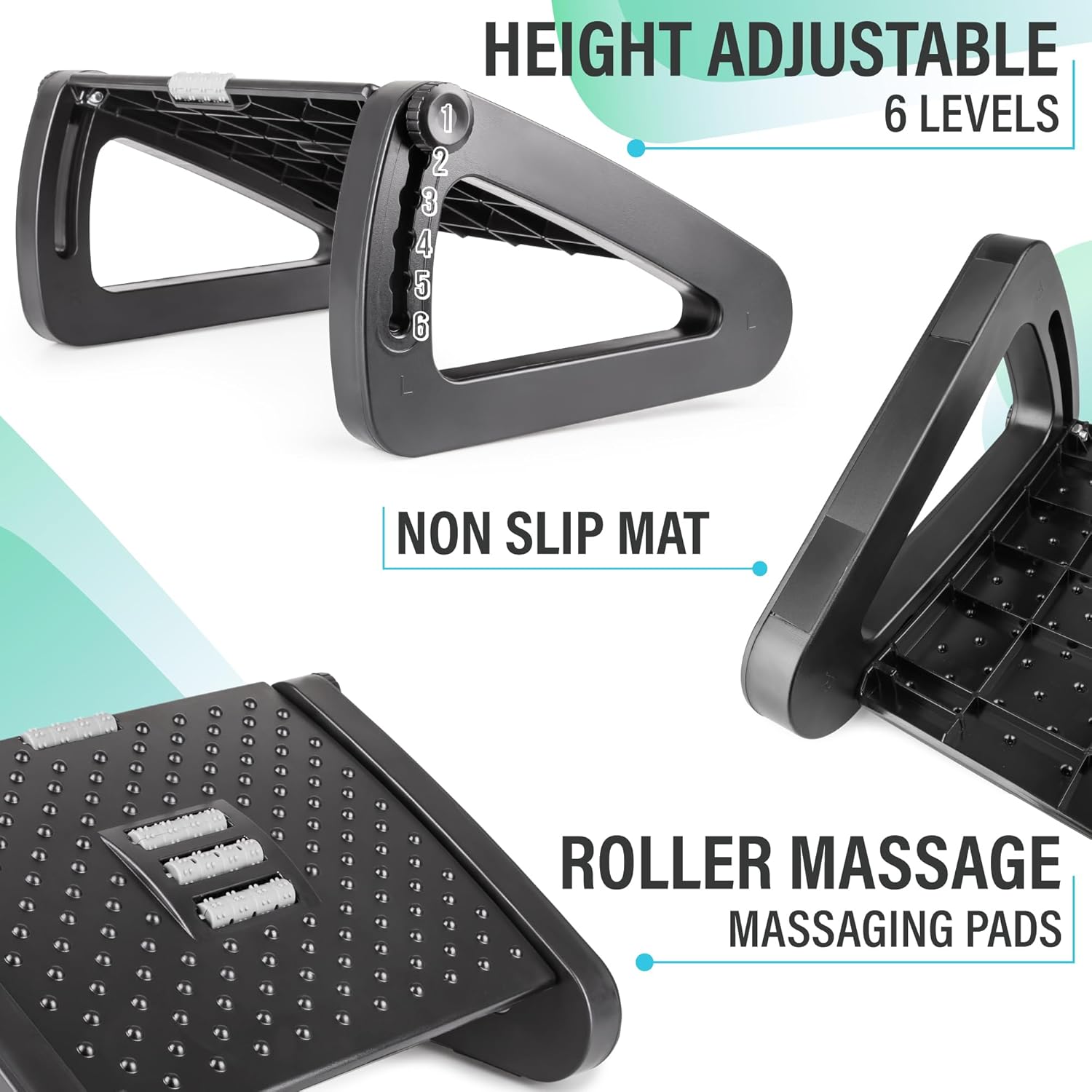 Ergonomischer Fußstützen-Schreibtisch mit Massage – höhenverstellbarer Fußstützen-Schreibtisch für Büro und Zuhause – Fußstütze – Fußstütze – Fußstütze – Bild 3
