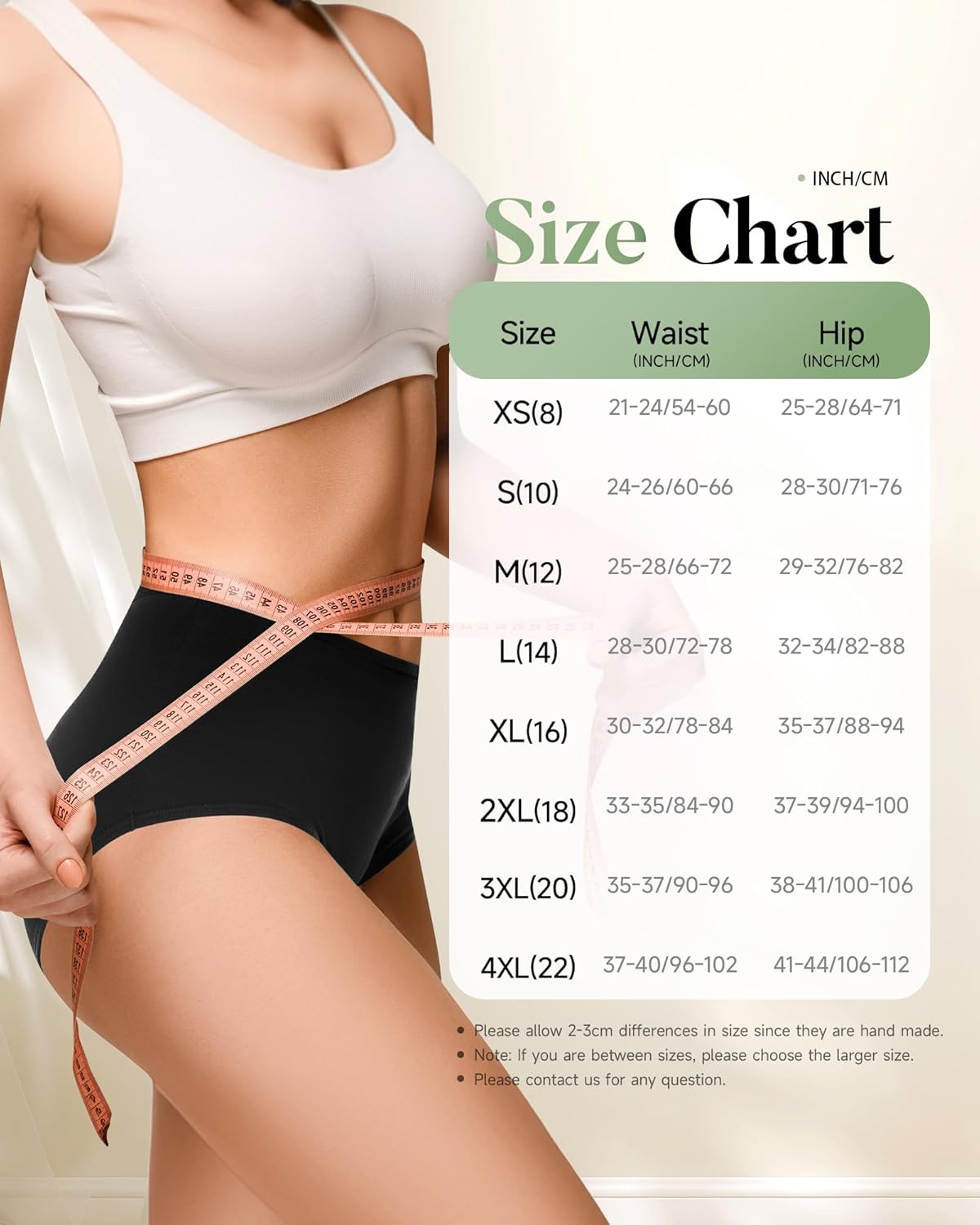 TANSTC Periodenunterwäsche Starke Blutungen Unterwäsche Damen Baumwolle Menstruationsunterwäsche Mädchen Hohe Taille Perioden Menstruationsunterwäsche Frauen Slips 3er Pack – Bild 7
