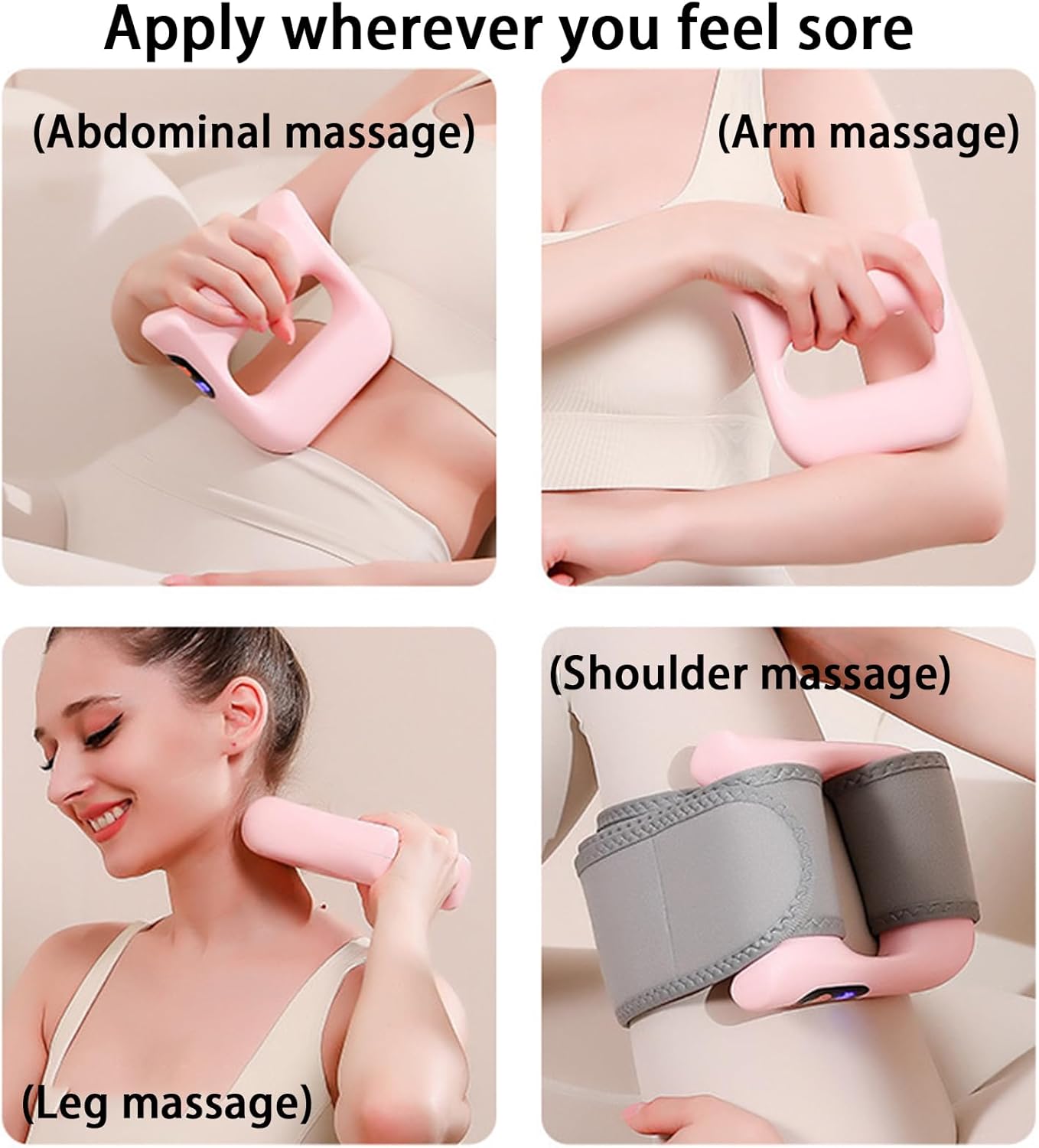Tiefengewebe-Massagegerät – tragbares Tiefengewebe-Muskel-Handmassagegerät für Sportler, tragbares Entspannungsgerät mit einstellbarer Intensität und Geschwindigkeit für Nacken, Schultern, Taille – Bild 5
