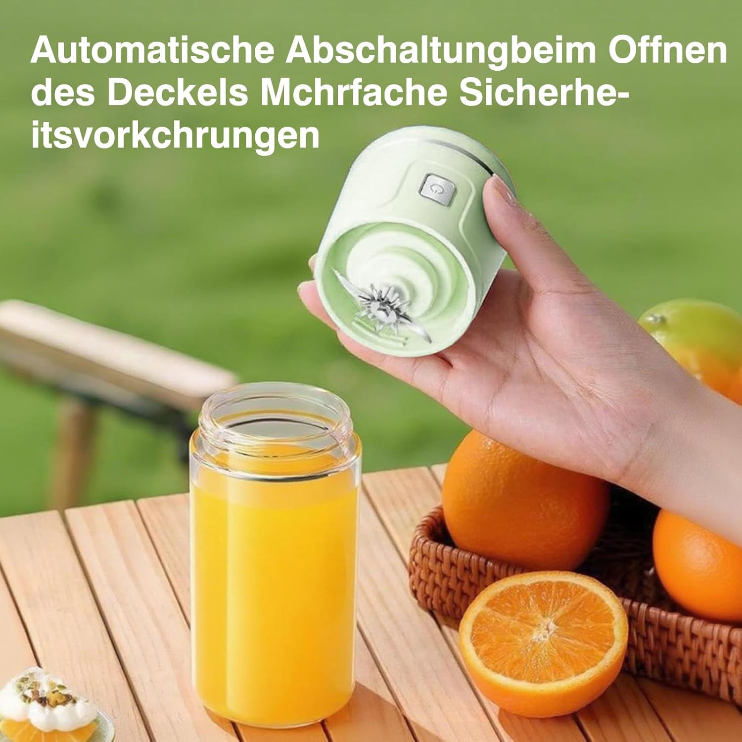 Tragbarer USB-Smoothie-Mixer mit 450-ml-Glasbecher: Perfekter Mini-Mixer für frische Säfte, Shakes, Smoothies und Babynahrung unterwegs – Bild 6