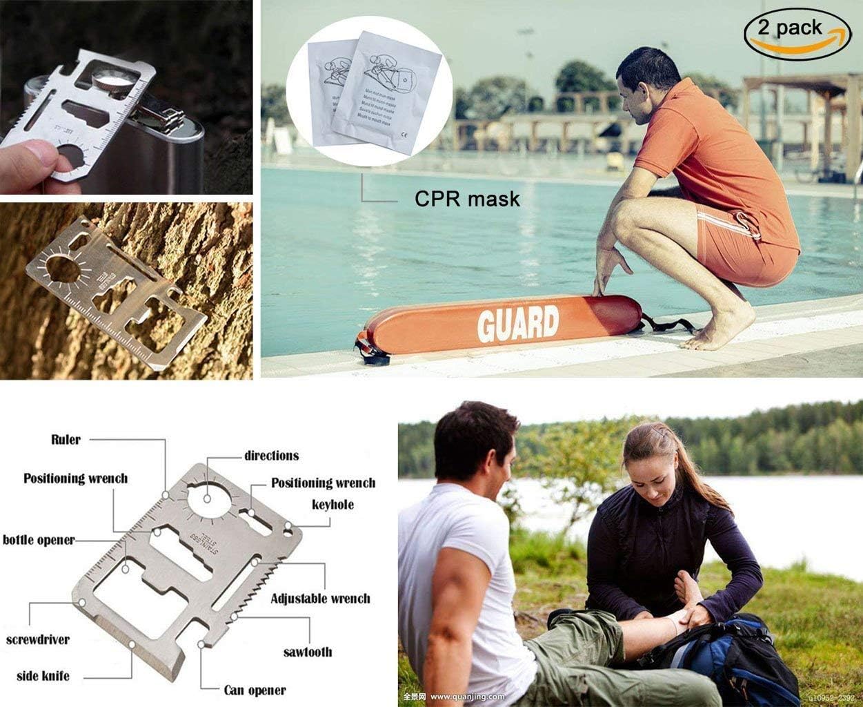 SHBC Kompaktes Erste-Hilfe-Set (228 Teile) für familiäre Notfälle. Das wasserdichte EVA-Gehäuse und die Tasche sind ideal für Auto, Boot, Wandern, Reisen, Büro, Sport und Jagd. Beschütze deine Lieben, Grün – Bild 5