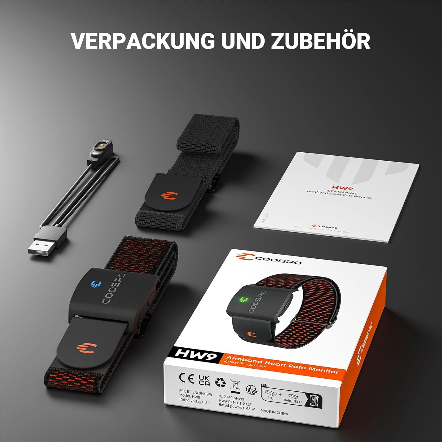 COOSPO HW9 Herzfrequenzmesser, Bluetooth ANT+ & Sensor-LED & Smart HRM Herzfrequenzmesser IP67 Wasserdichtes Herzfrequenzmesser-Armband, kompatibel mit Polar Wahoo Garmin Zwift Elite HRV – Bild 7