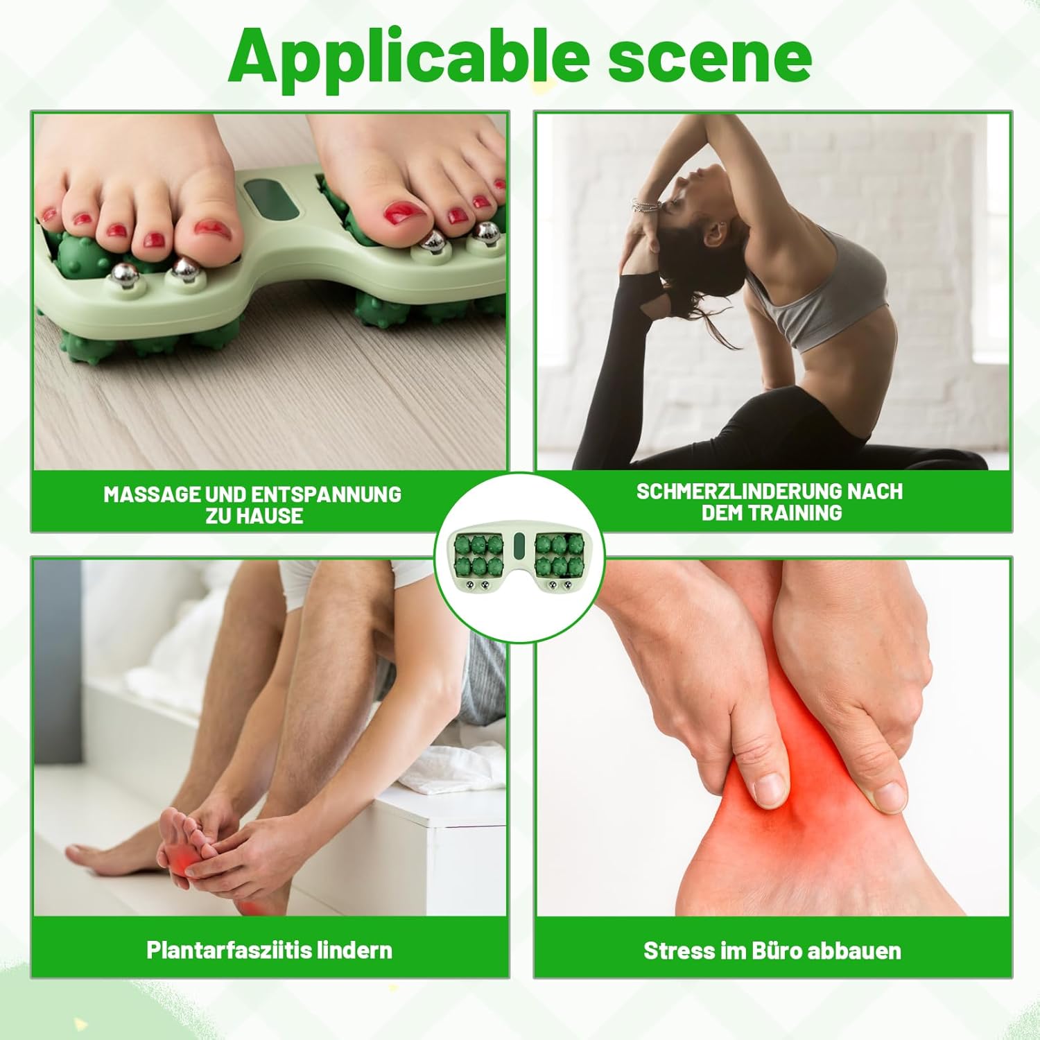 Fußmassageroller, grüner therapeutischer Faszienroller für Fußmassage, Fersensporn-Massagegerät und Faszienrollerfuß, ideal für Fußpflege und Entspannung – Bild 7
