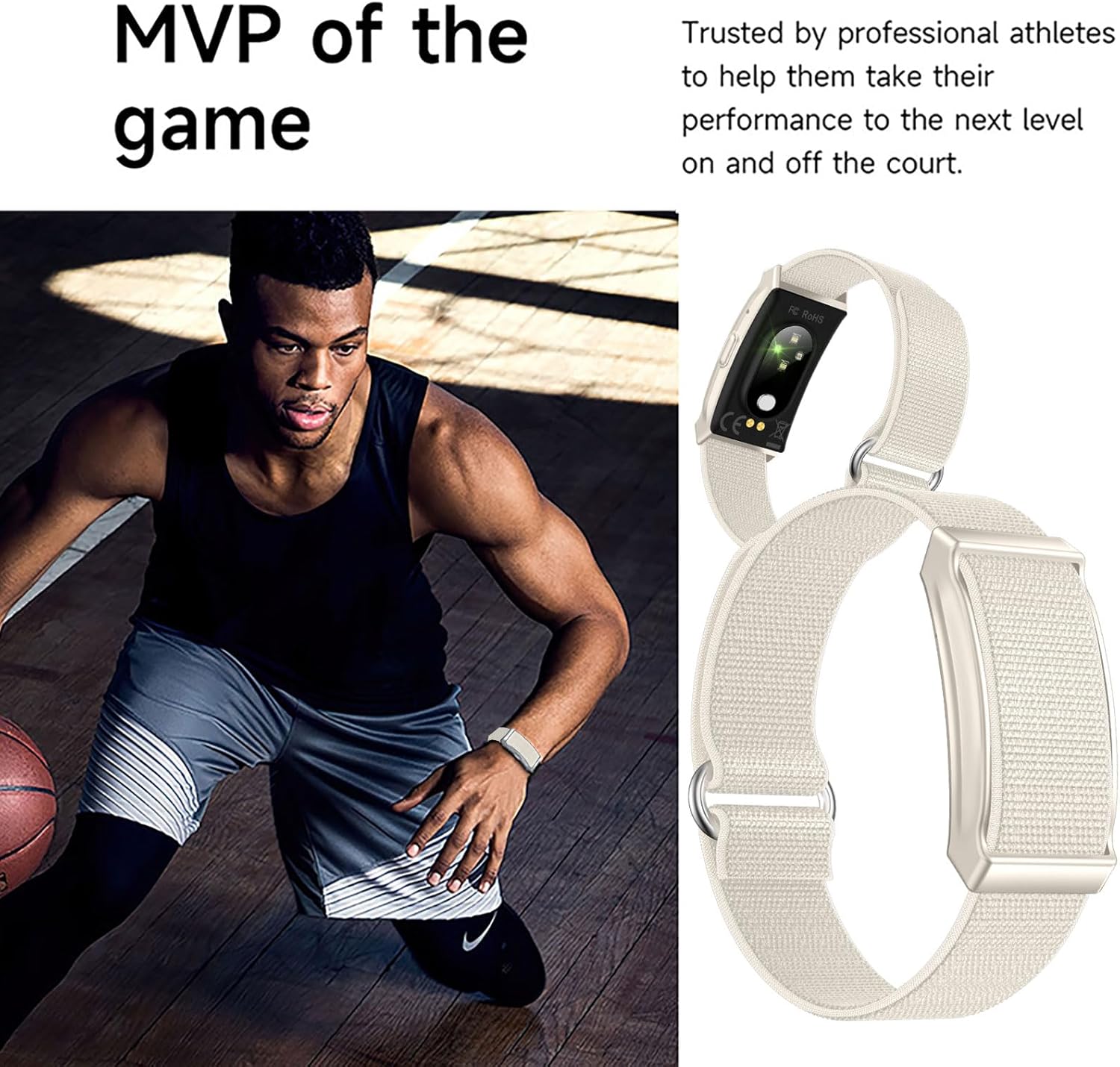 findtime Aktivitäts-Tracker, Fitness-Armband ohne Display, Schrittzähler, Schlaf-Monitor, Herzfrequenz-Monitor, Kalorien-Distanz-Tracking, Multisport-Modi, IP68, wasserdicht, leicht, 2 Armbänder, Weiß – Bild 9