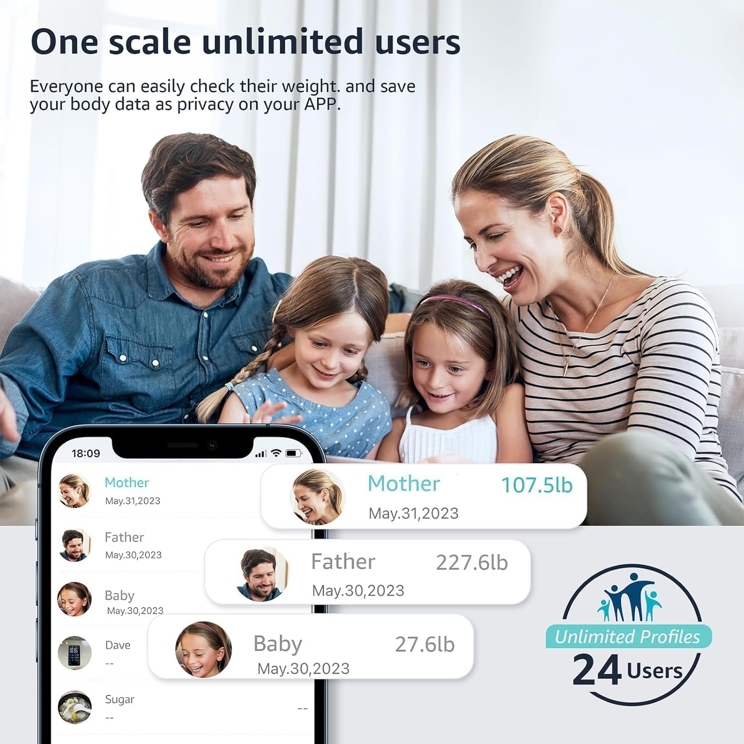 Haltungs-Personenwaage, Körperfettwaage, digital, mit 13 Messwerten, Gewichtswaage mit BMI-Gesundheitsmonitor, Synchronisierung mit Apps, bis zu 180 kg – Bild 6