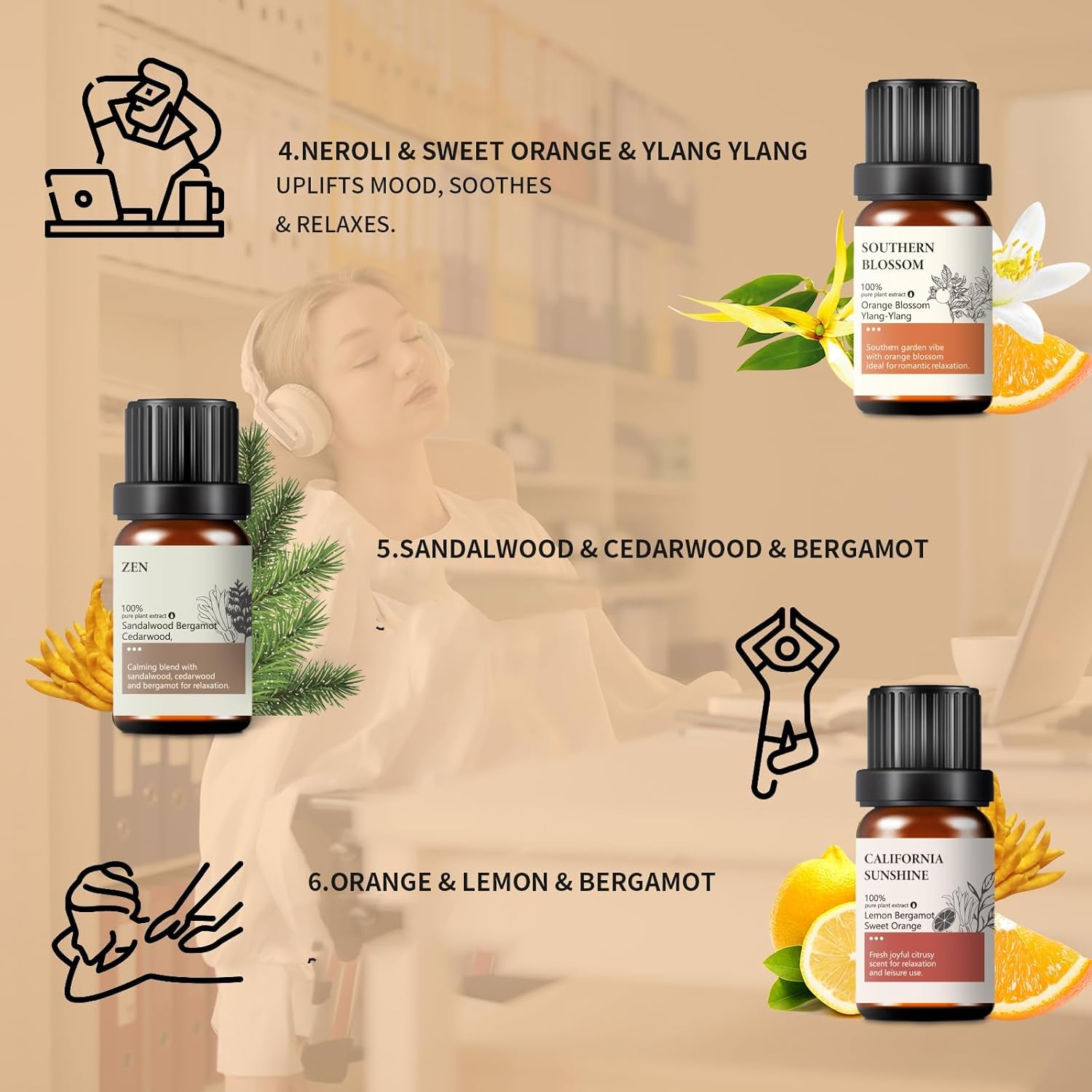 Wecona Ätherische Öle für Luftbefeuchter – Ätherische Öle für Diffusoren für Zuhause mit Bonus-Ölöffner – DIY-Kerzen- und Seifenherstellung (Wohlbefinden) – Bild 3