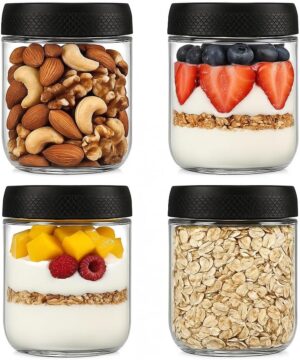 4 Stück Overnight Oats Gläser, Ei...