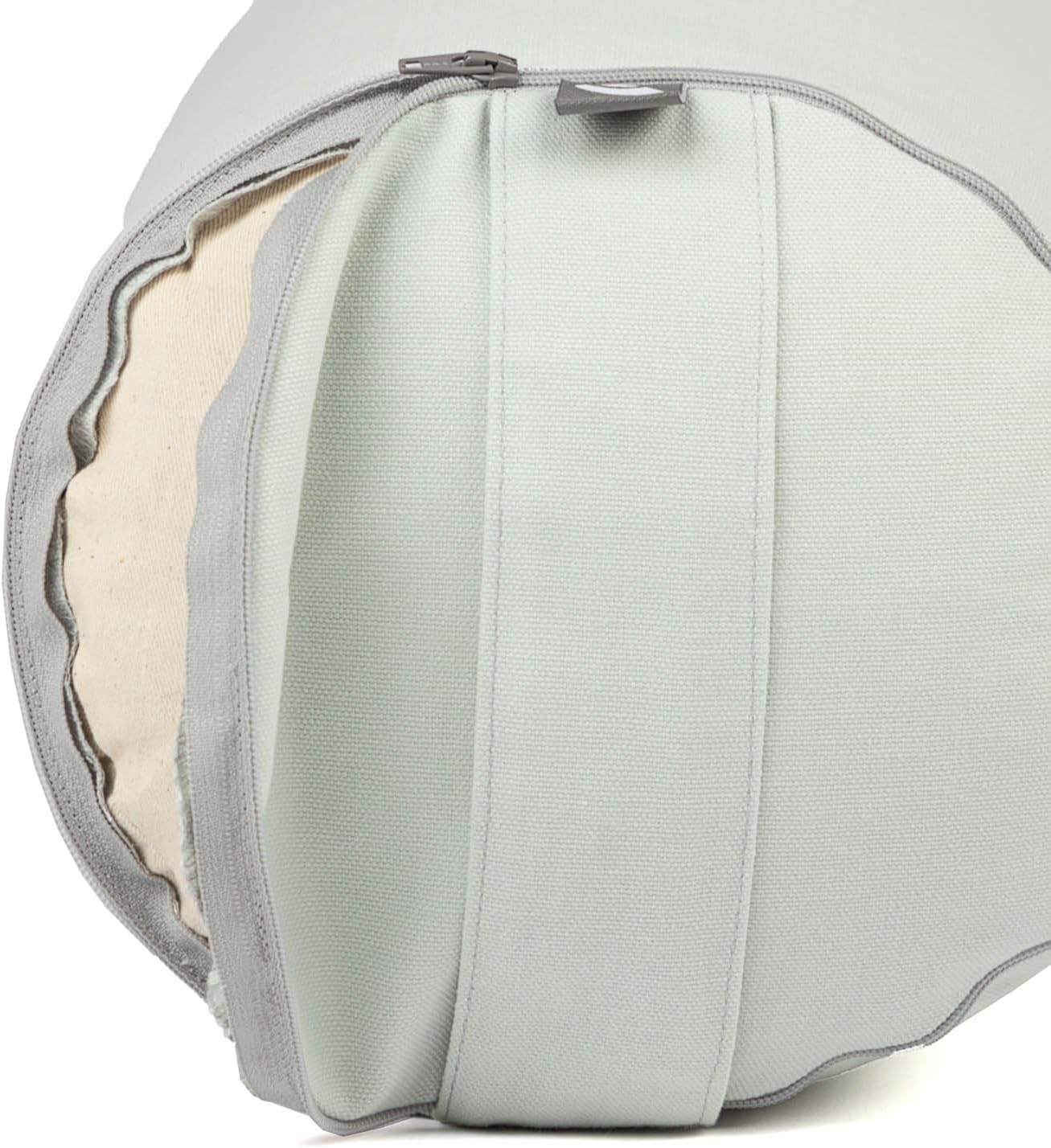 Bodhi Yoga Bolster Rolle Durchmesser 22 cm | Yogarolle mit Bio-Dinkelfüllung | Yogakissen für restauratives und Yin-Yoga | Waschbarer Bezug aus Baumwolle | Pilateskissen mit Tragegurt – Bild 2