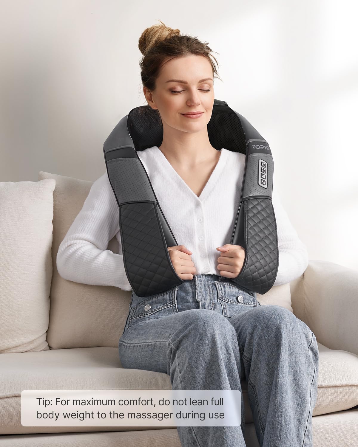RENPHO Massagegerät Schulter Nackenmassagegerät mit Wärme, Shiatsu Massagegerät mit 3D-Massage von tiefem Gewebe, Massage für Nacken, Rücken, Beine, Füße, Geschenke für Frauen, Geschenke für Männer – Bild 7