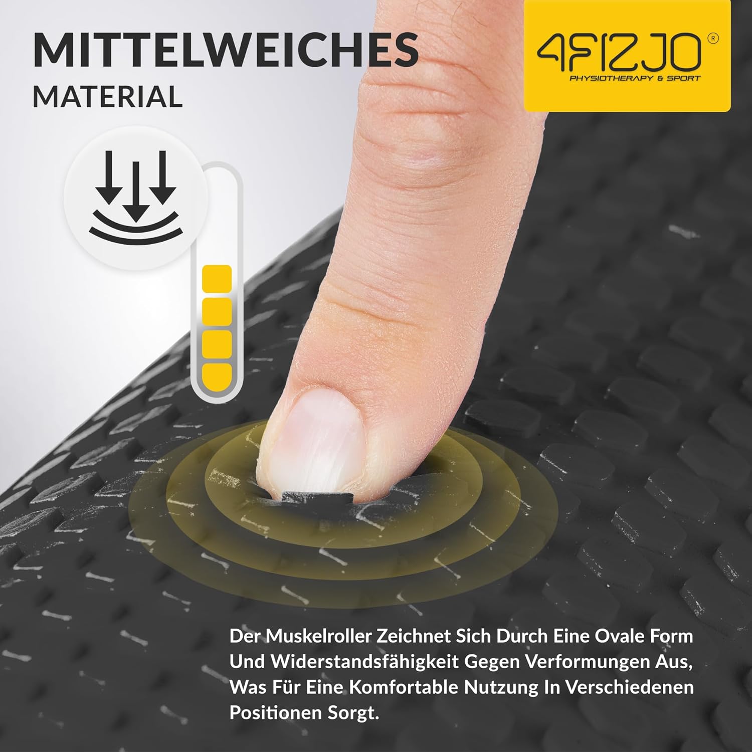 4FIZJO Faszienrolle mit Noppen aus EVA-Schaum, Durchmesser 15 cm, Länge 45 cm, Massagerolle, Rückenrolle, leicht, langlebig, mittlere Härte, Faszientraining, Massagetraining, schwarz – Bild 8