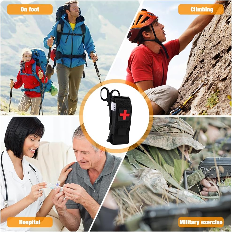 Mineup Bandage Tourniquet Set, Taktische Tourniquets, Militär Tourniquet und Schere Tournique Holster, Einhand-Erste-Hilfe-Set, Taktische Tourniquet für Outdoor-Sport, Camping, Wandern – Bild 7