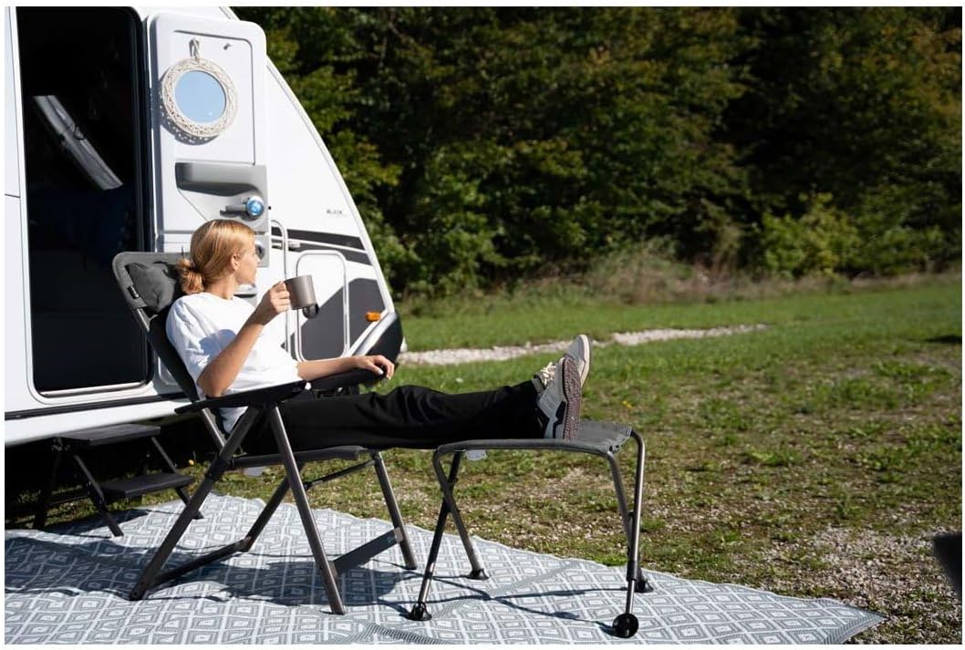 BERGER Slimline Beinstütze, Klapphocker, Camping-Fußhocker, Outdoor, belastbar bis 100 kg, Campinghocker, Campingstuhl, Fußstütze, klappbar, leicht und stabil, als Hocker oder Fußstütze – Bild 5