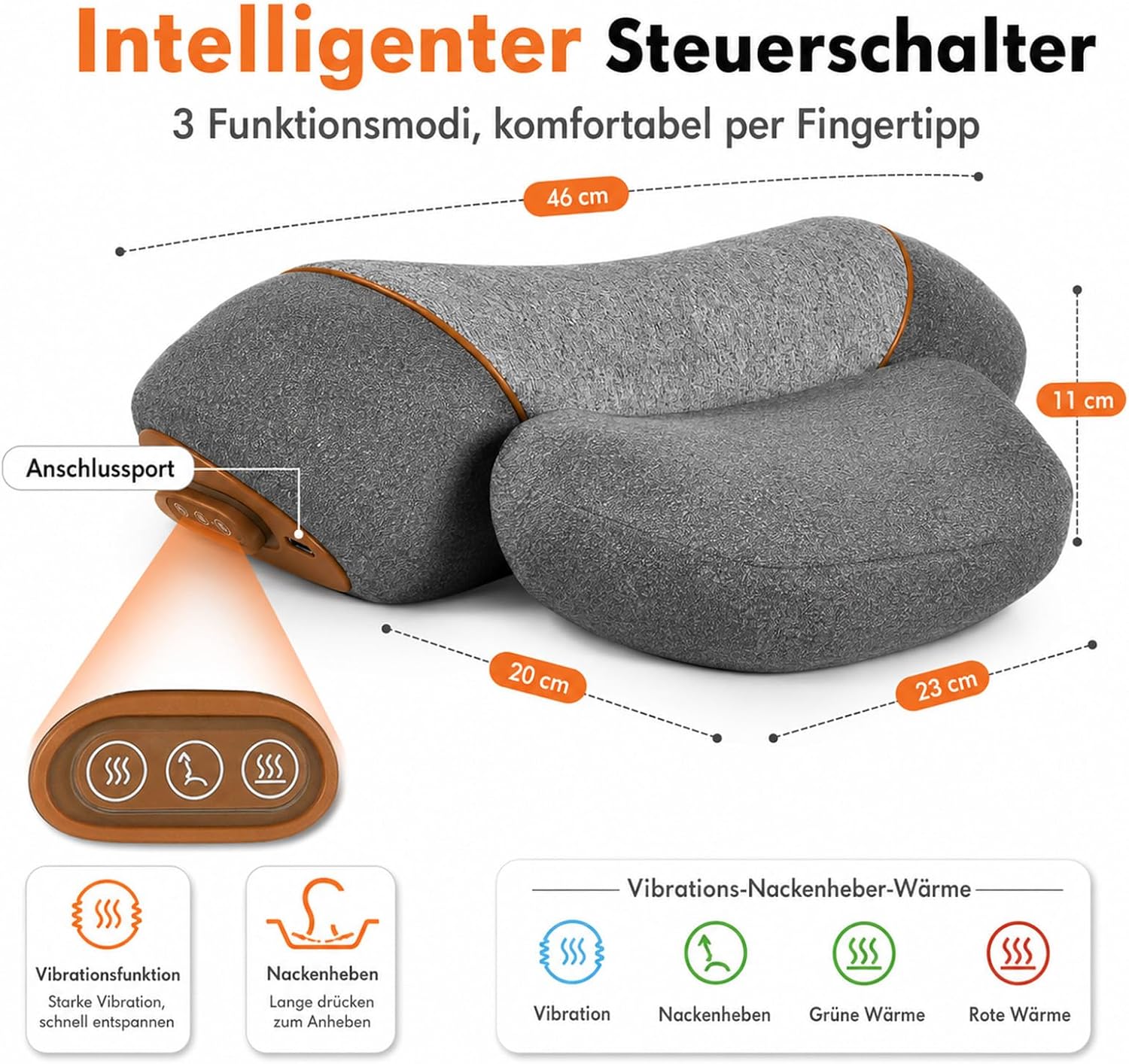 Theratex 3-In-1 Massagegerät Nacken, Original Theratex 3-In-1 Massagegerät, Drei erweiterte Funktionen: Vibration, Wärmeanwendung und Traktion, ein entspannendes und wohltuendes Massageerlebnis – Bild 3