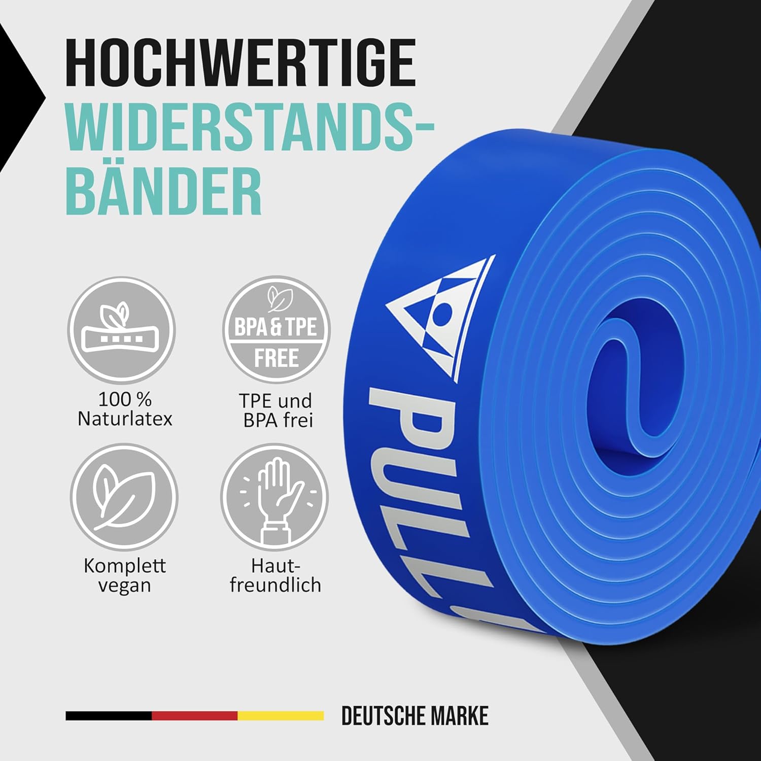 PULLUP & DIP Fitnessbänder, Widerstandsbänder mit Tasche, Türanker (mit Sets) und Übungsanleitung, einzeln & im Vorteilsset, Pull-Up Band Fitnessband für Calisthenics – Bild 2