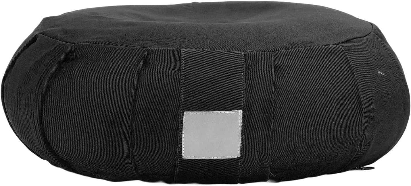 Buchweizenschalen-Meditationskissen, Yoga-Bolster, Kniekissen mit Baumwollbezug und Tragegriff für Yoga-Übungen, Meditation, Sofa, Erkerfenster