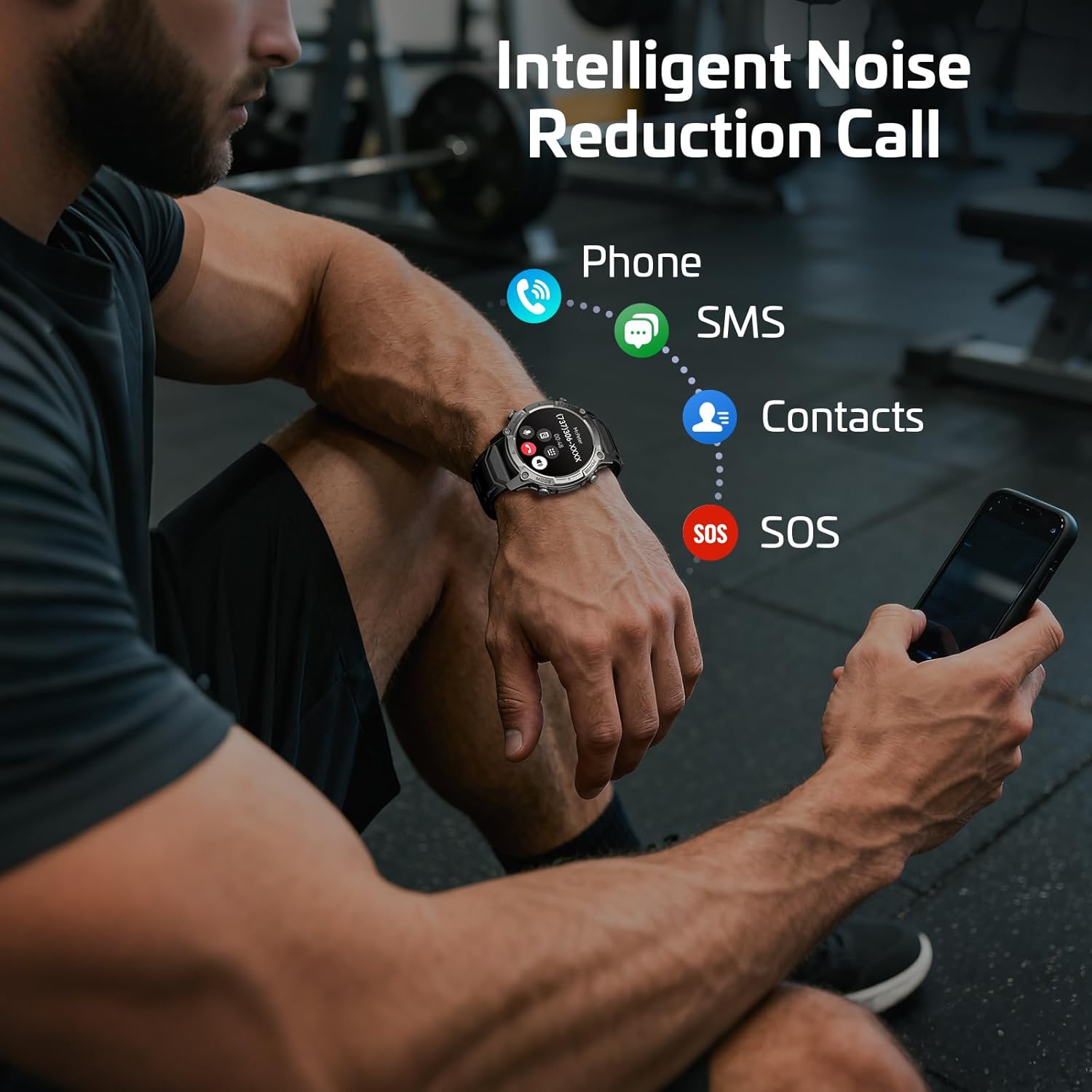 SOUYIE Herren-Smartwatch mit GPS, Offline-Karten und 6 Satelliten-Navi, 5ATM wasserdicht, 21-Tage-Akku, KI-Sprachassistent, 178 Sportmodi, Fitness-Tracker mit Herzfrequenzmesser und Schlafmonitor für – Bild 5
