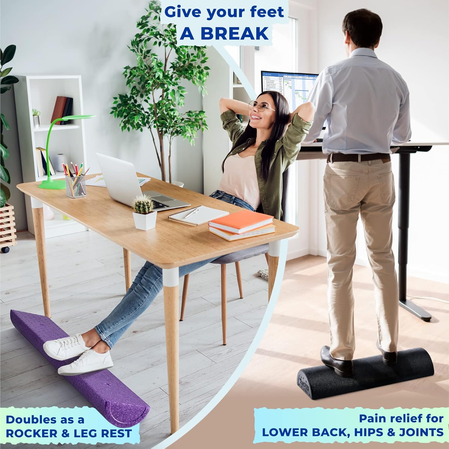 Yes4All Halbe Faszienrolle – Ultraleichte halbe EPP-Muskelrolle mit hoher Dichte, 45, 60 cm lang, halbrunde Schaumstoffrolle für Rücken, Beine, Workouts, Fitness, Pilates, Fitness – Bild 5